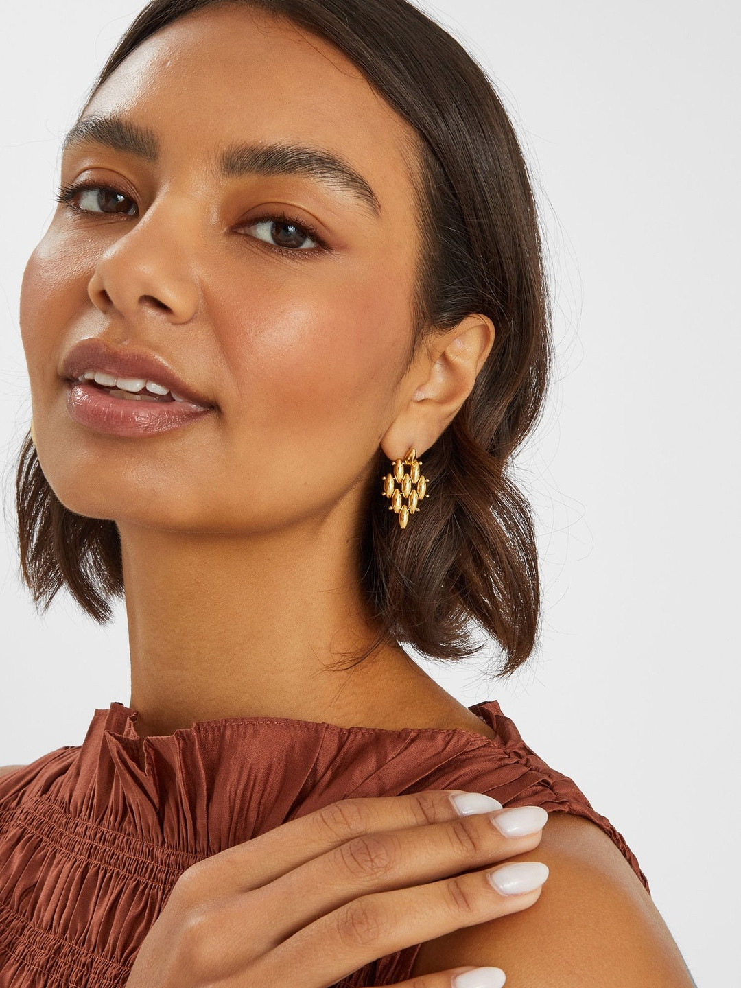 Accessorize 14K Gold-Plated Contemporary Shaped Drop Earrings