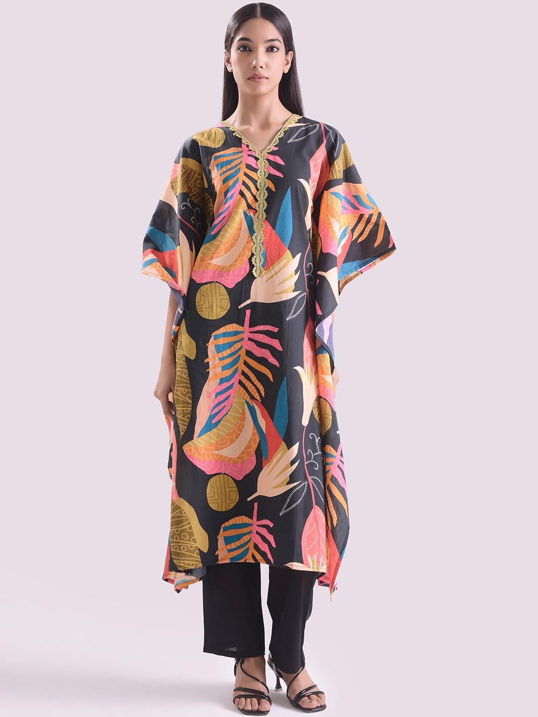 House of Kaftan Eastern Elegance Women Printed Regular Pure Cotton Kurta with Trousers