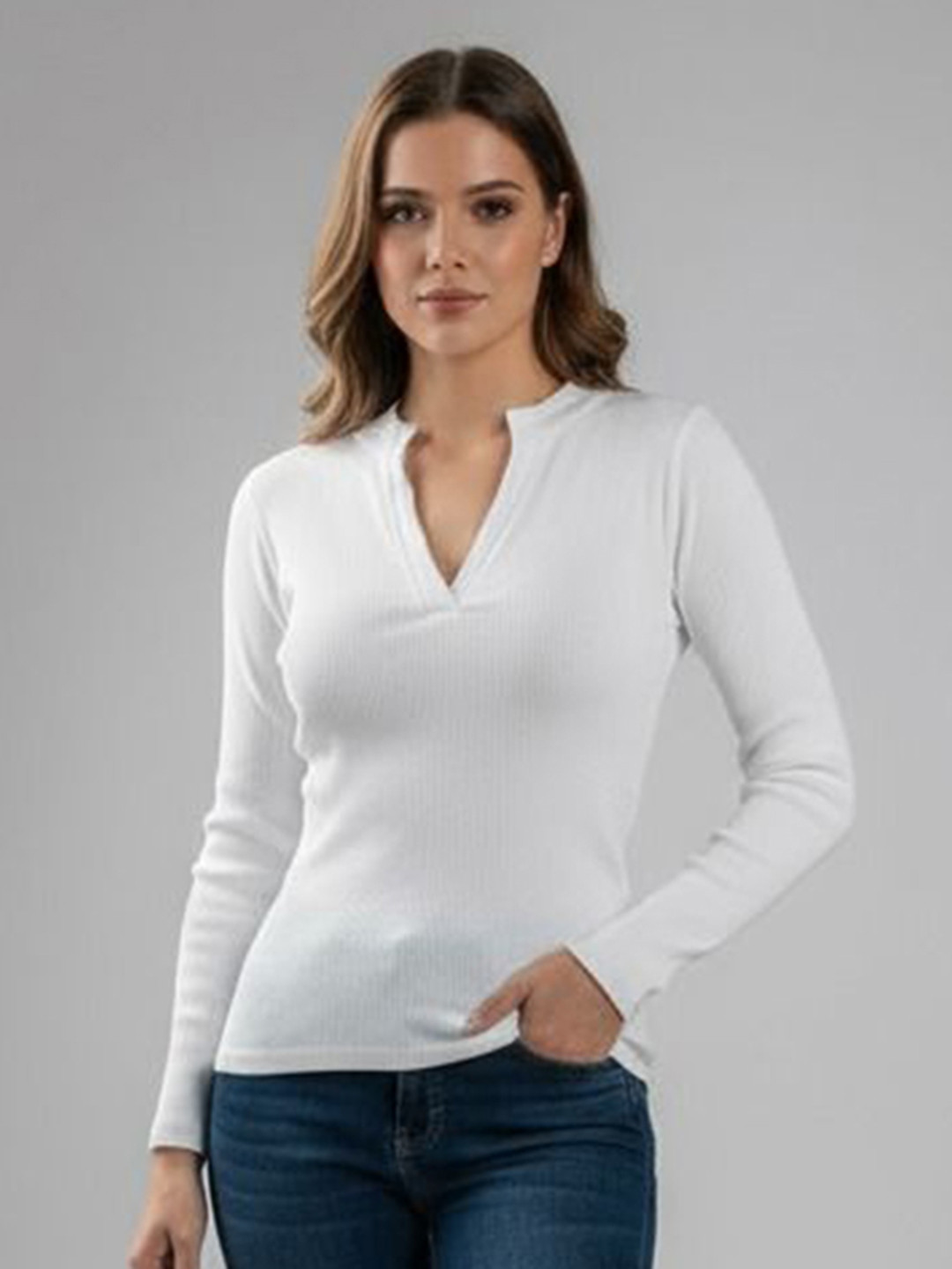 Mast & Harbour Women Ribbed Fitted Top