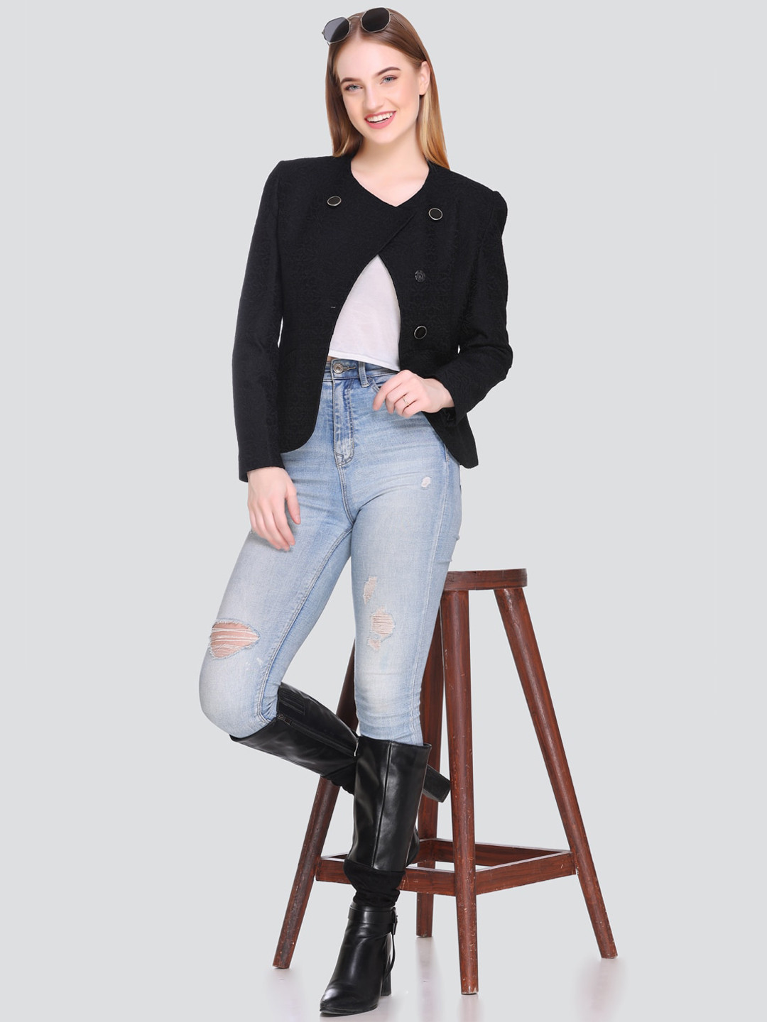 HONNETE Women Black Solid Regular Fit Coat