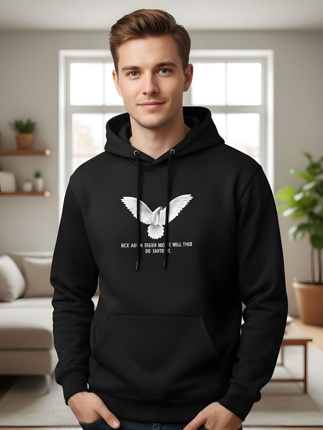 Shopifyy Men Graphic Printed Hooded Sweatshirt