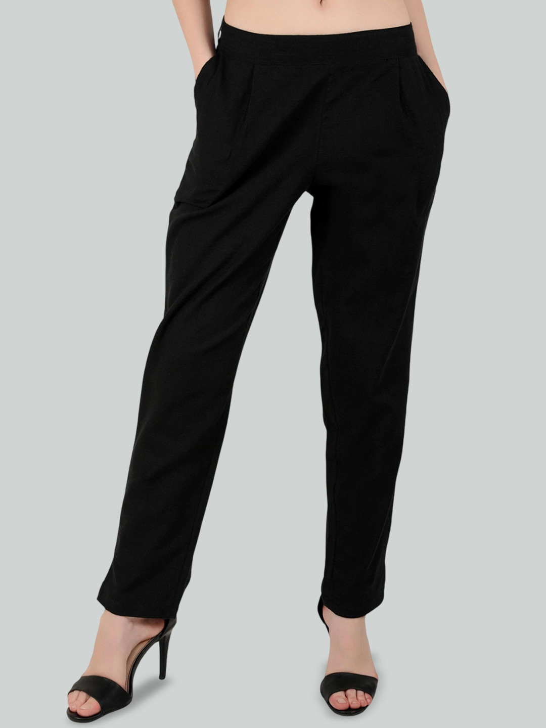 Me Craft Women Comfort Mid-Rise Peg Trousers
