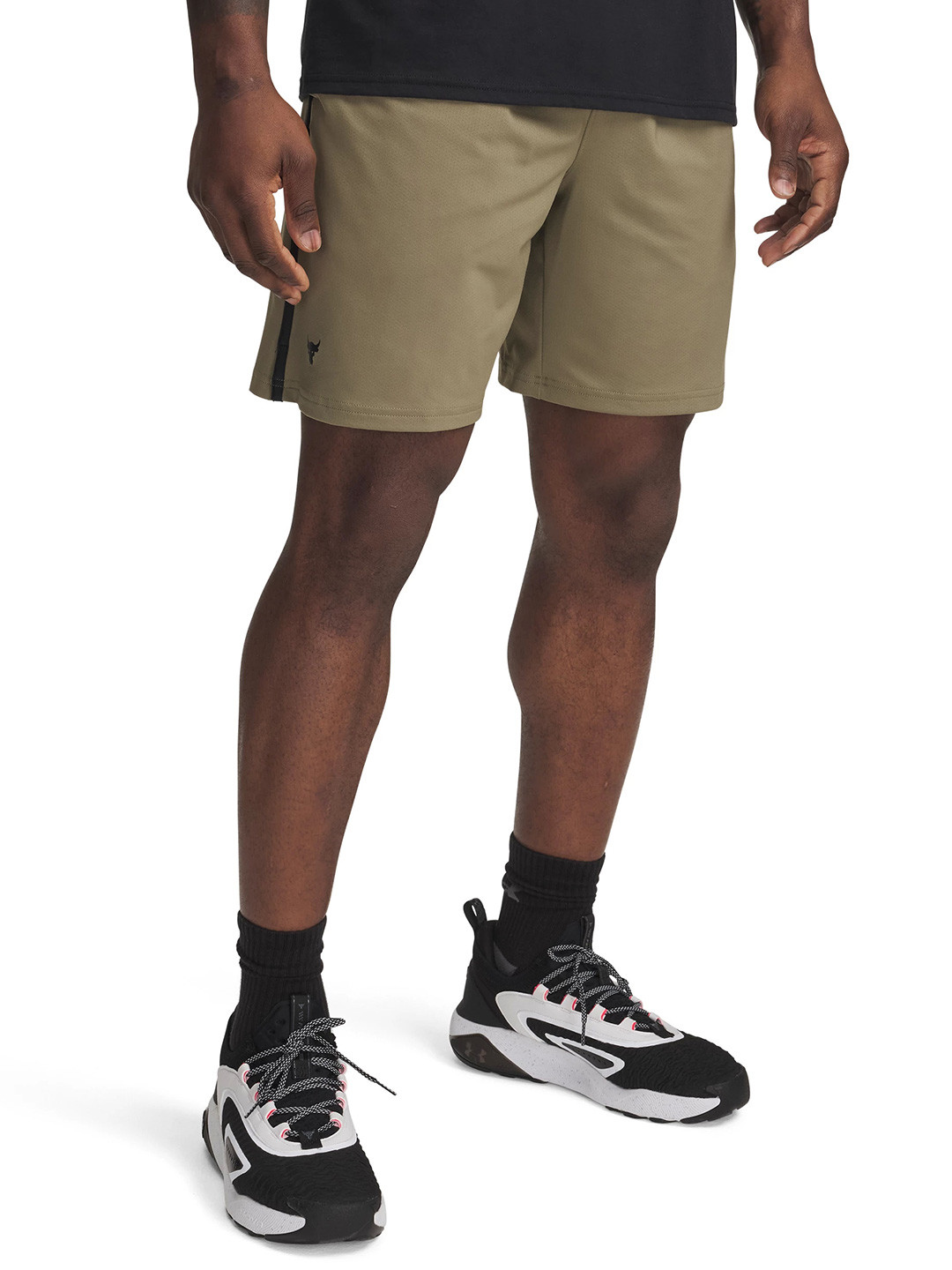 UNDER ARMOUR Men Project Rock Relaxed-Fit Mid-Rise Mesh Shorts