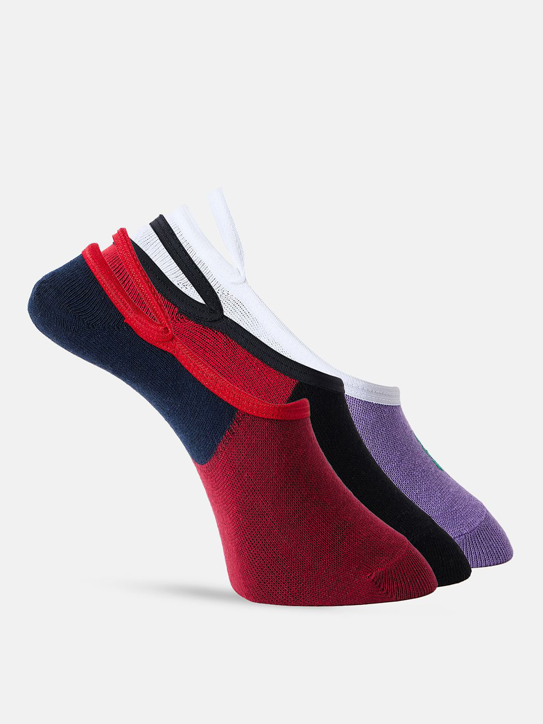 glitchez Women Pack of 3 Pair Colourblocked Yoga Shoe Liners