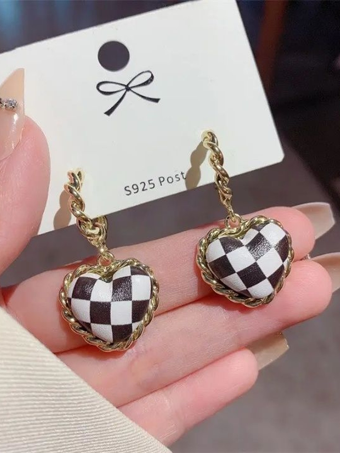 CIKIT Heart Shaped Antique Studs Earrings