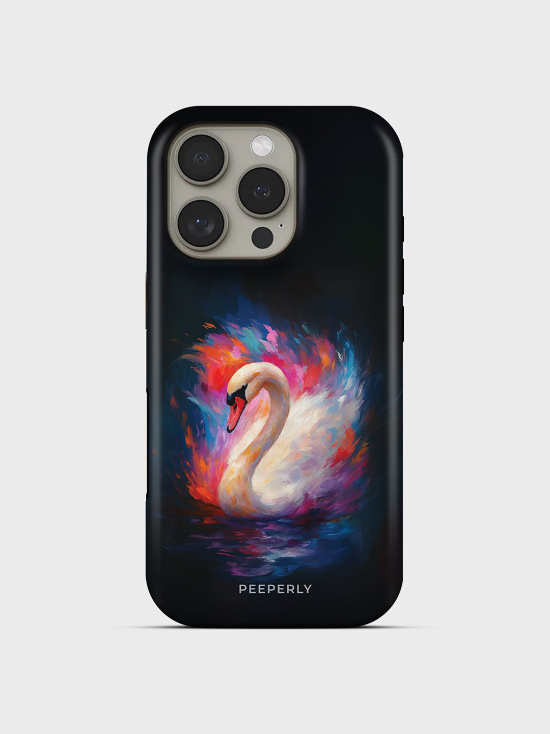 PEEPERLY Unisex iPhone 13 Pro Max Quirky Impact Resistant Swan Back Case