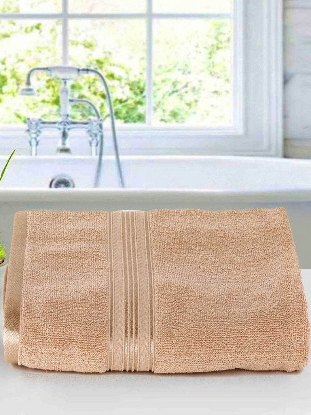 Satisfyn Beige  420 GSM Pure Cotton Bath Towel