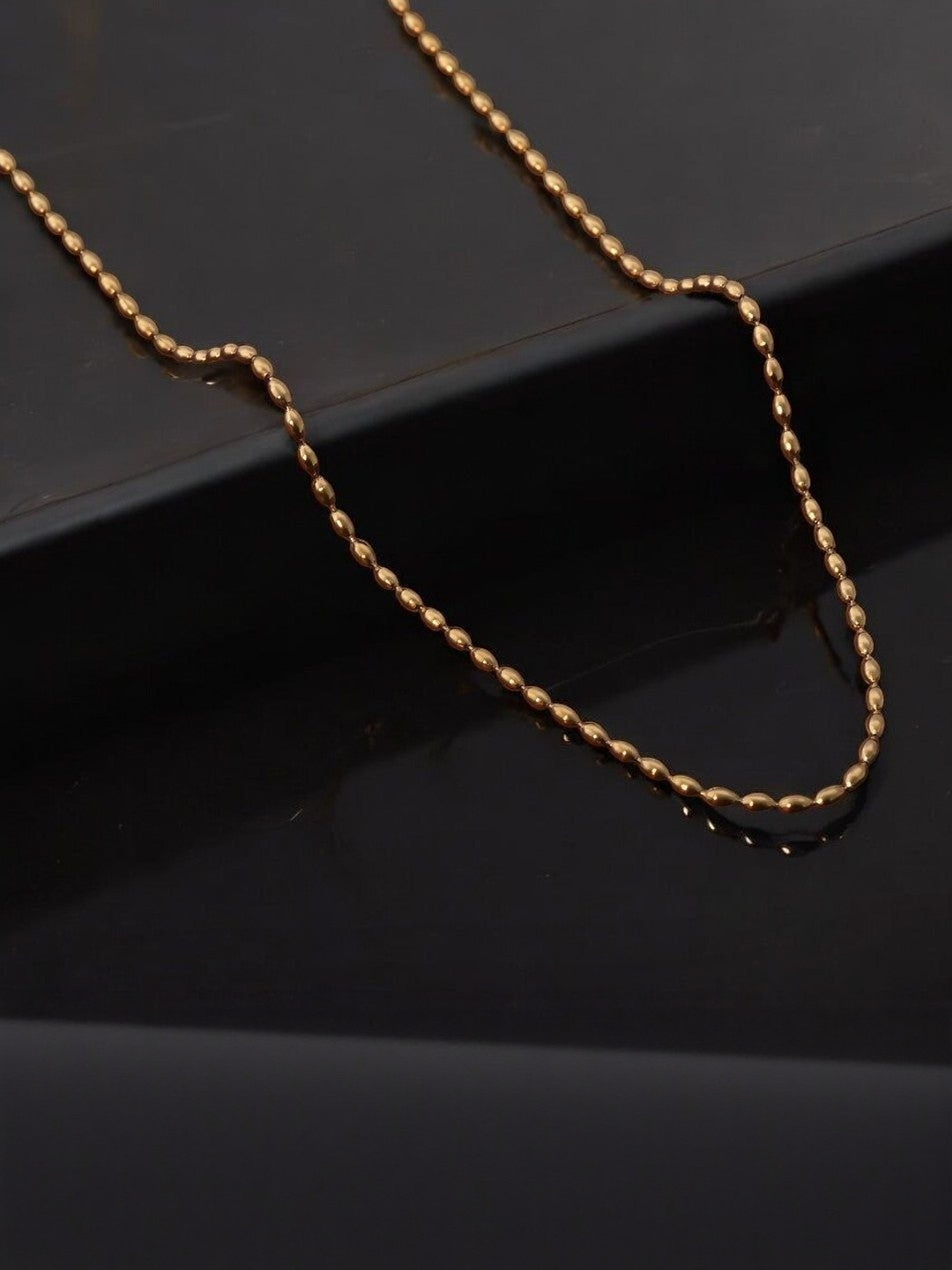 MILLER Gold-Plated Stainless Steel Artificial Stones & Beads Minimal Chain