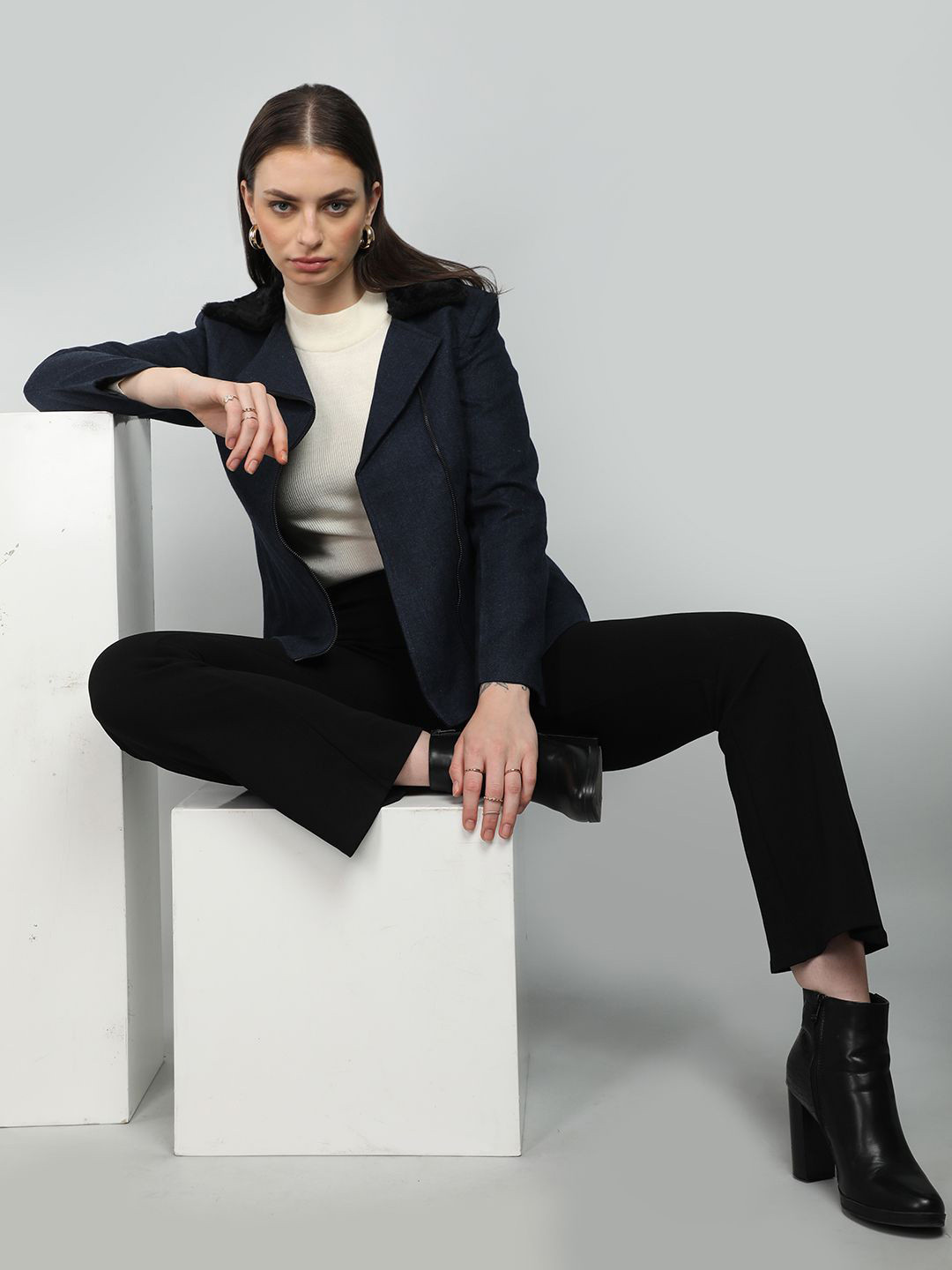 HONNETE Women Casual Regular Fit  Single-Breasted Pea coat