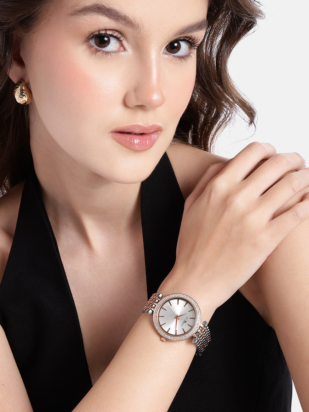 FOREST Women Mother of Pearl Dial Bracelet Style Straps Analogue Watch FRT-424-TT