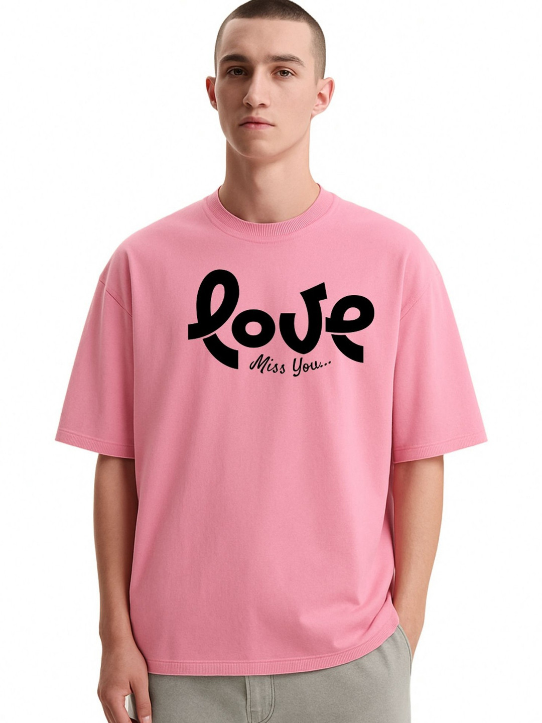 Fashnobic Men Dri-FIT Trendy Its Tea Shirt Printed Round Neck Cotton Oversized T-shirt