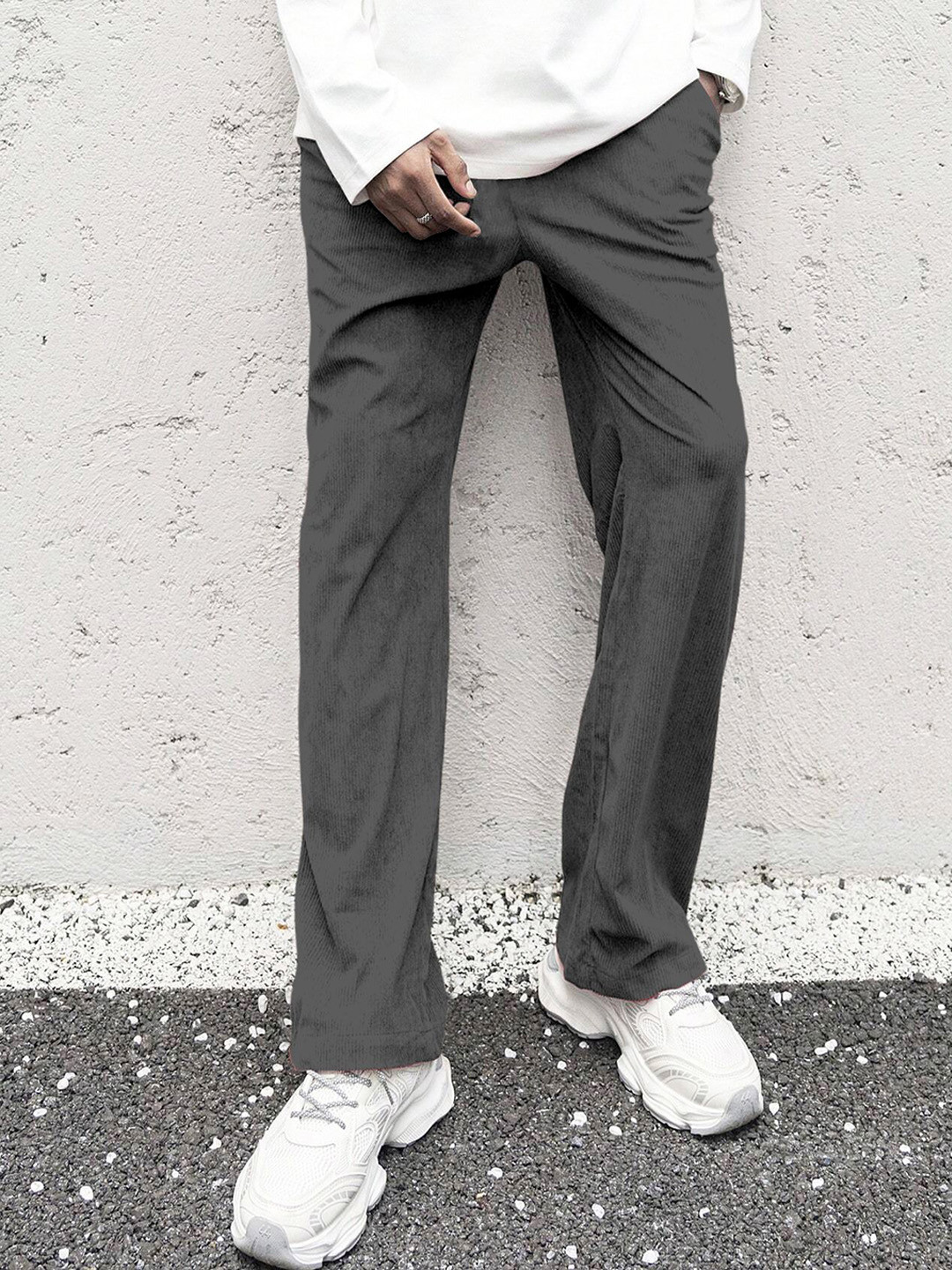RAJOVATI Men Slim Fit Corduroy Trousers