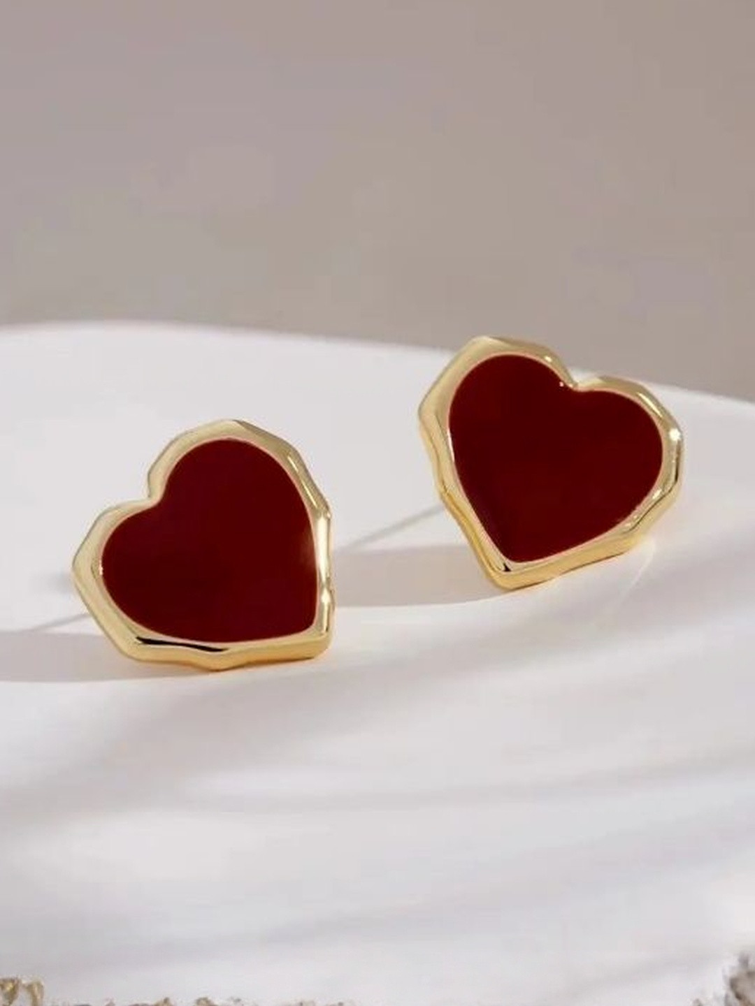 CIKIT Alloy Studs Heart Shape Earrings