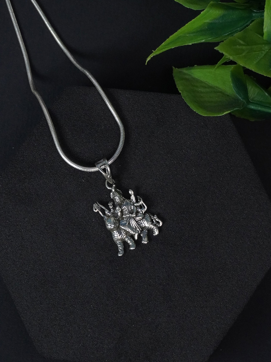 Love Rocks Pure Silver Durga Pendant