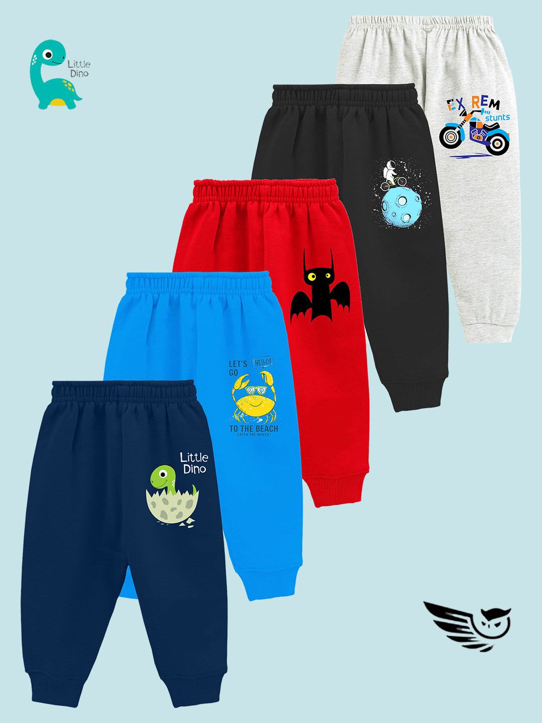 YK Regular Fit Baby Boys Pyjamas - Pack of 5