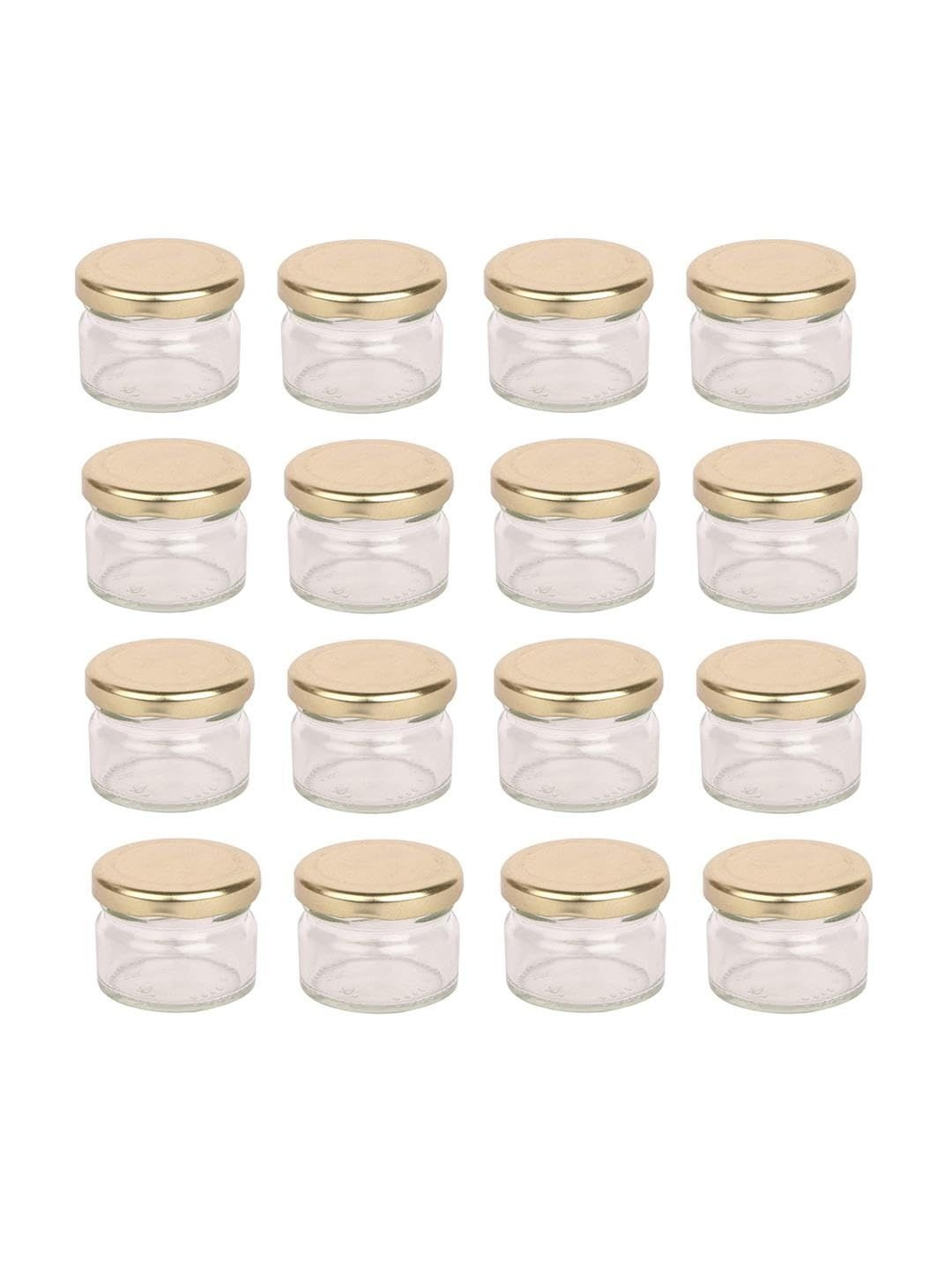 1ST TIME Set Of 16 Transparent Glass Jar Containers