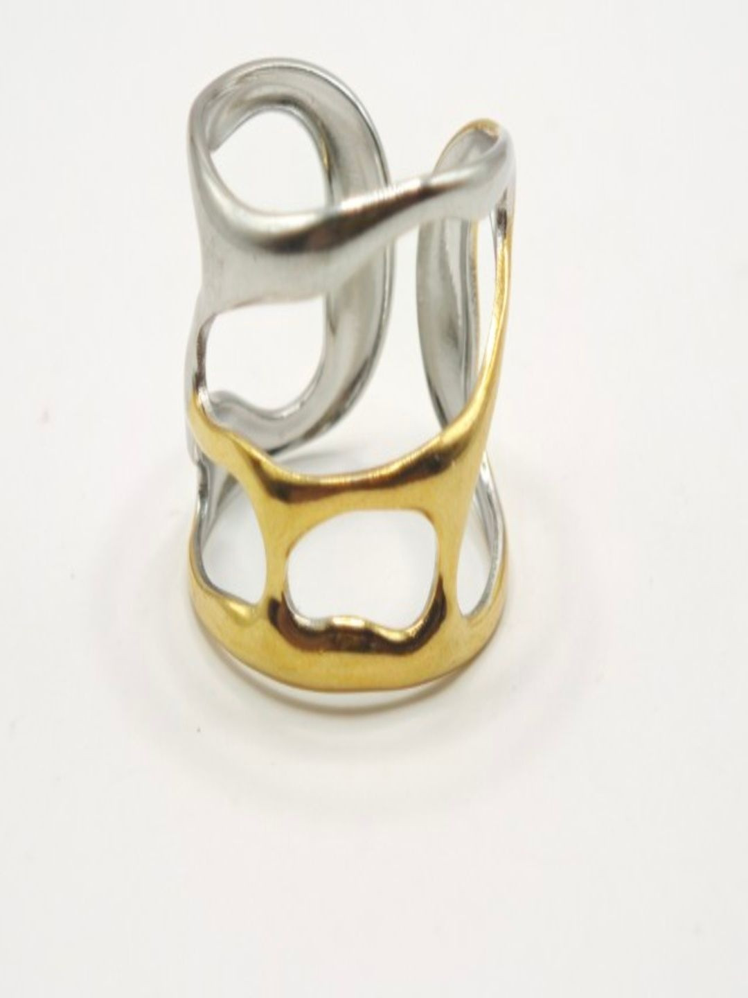 SAPRAA TRENDS Women Dual Tone Anti Tarnish Stainless Steel Adjustable Ring