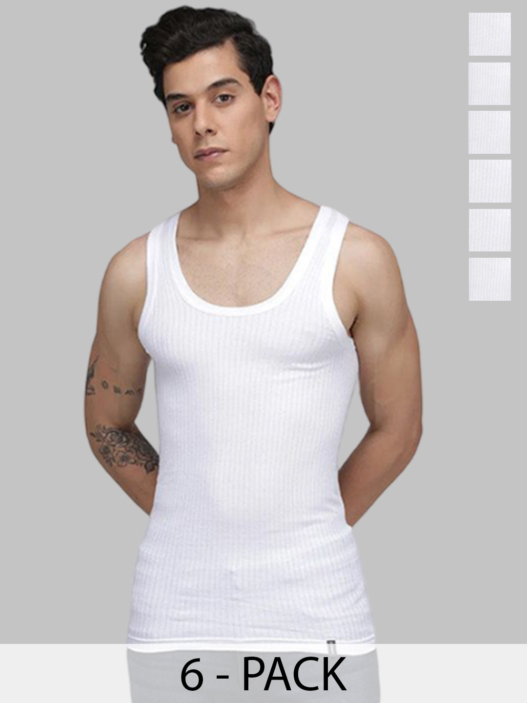 Sporto by Macho Men Pack Of 6 Cotton Ribbed Undershirt Innerwear Vests