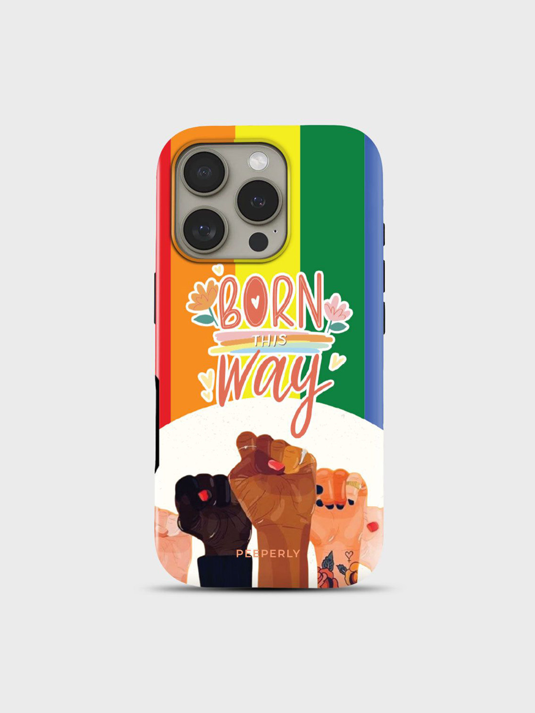 PEEPERLY Unisex iPhone 13 Pro Max Typography Impact Resistant Born Proud Back Case