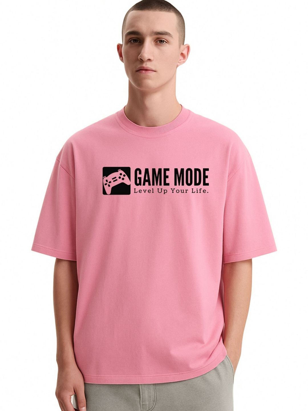 Fashnobic Men Relaxed Fit Game Mode Typography T-shirt