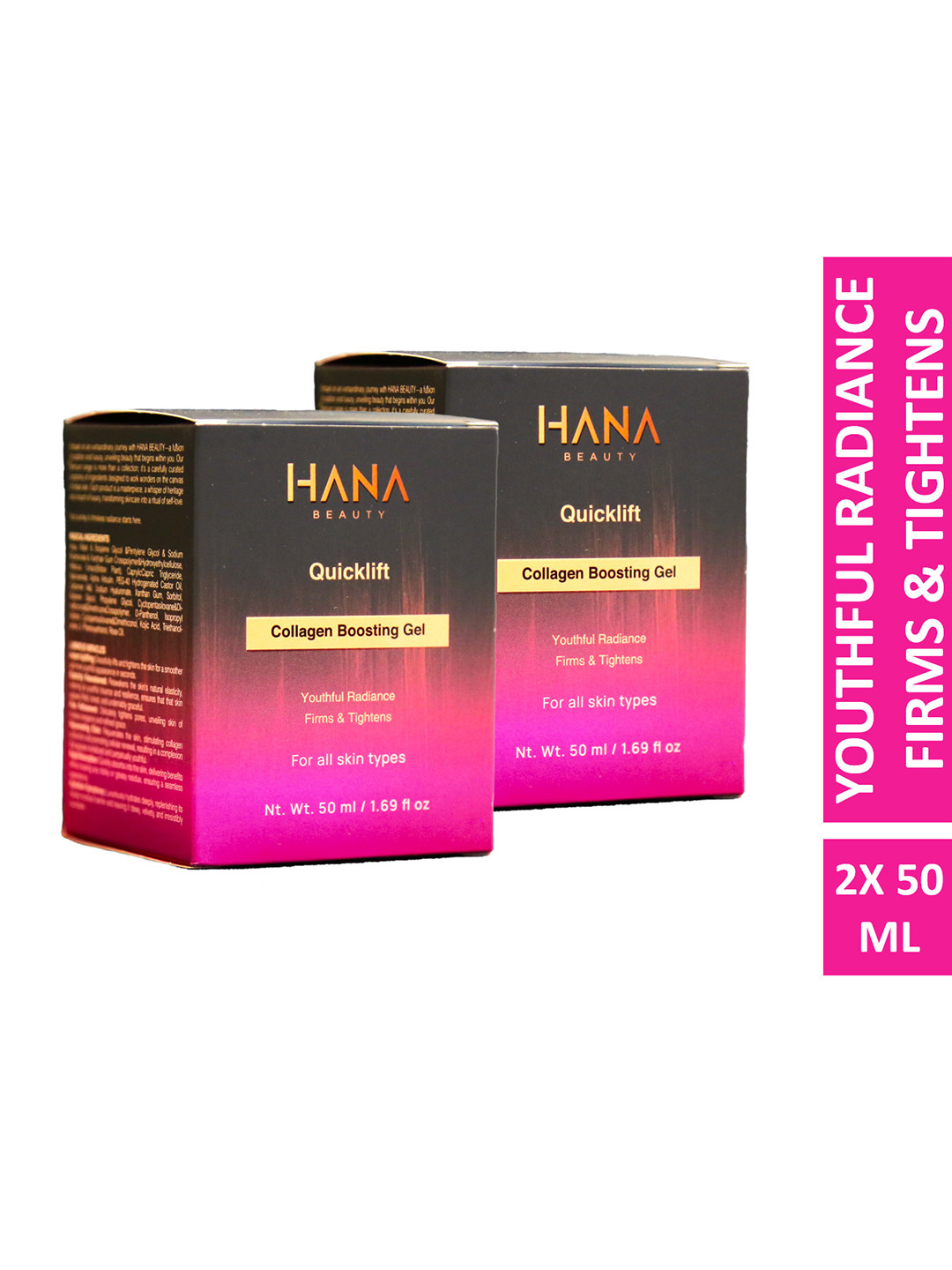 Hana Beauty Set Of 2 Quicklift Collagen Boosting Gel - 50 ml Each