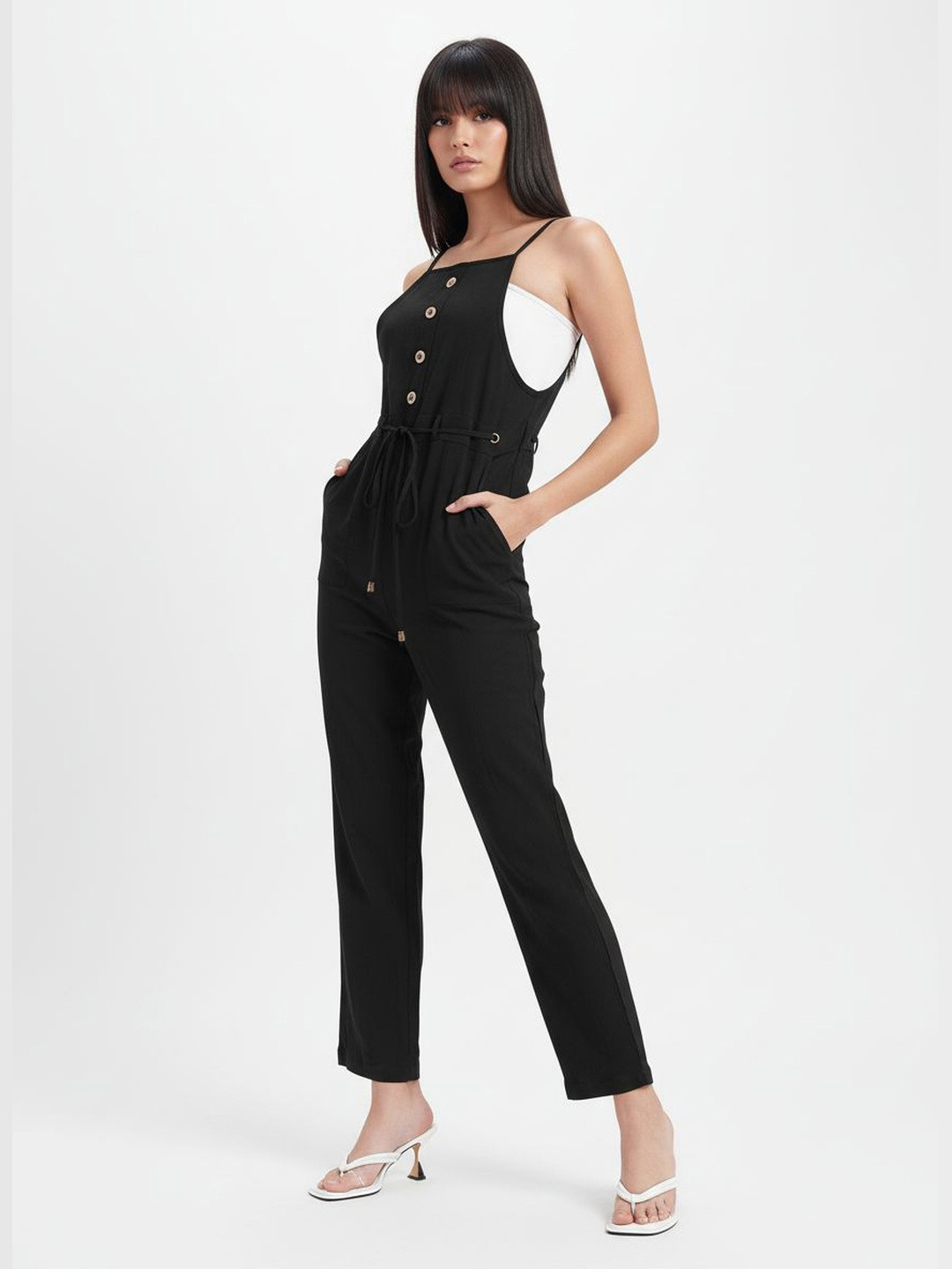 DressBerry Button Detailed Basic Jumpsuit