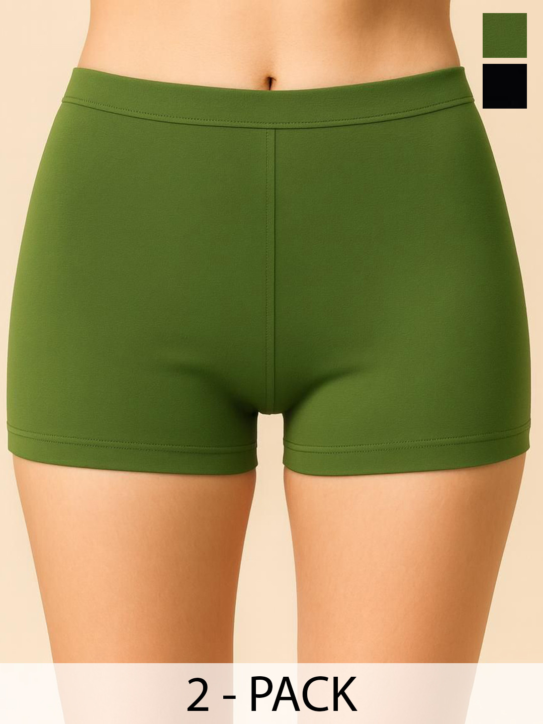 HIRRUX Women Pack Of 2 Slim Fit Mid-Rise Soft Functional Cycling Sports Shorts