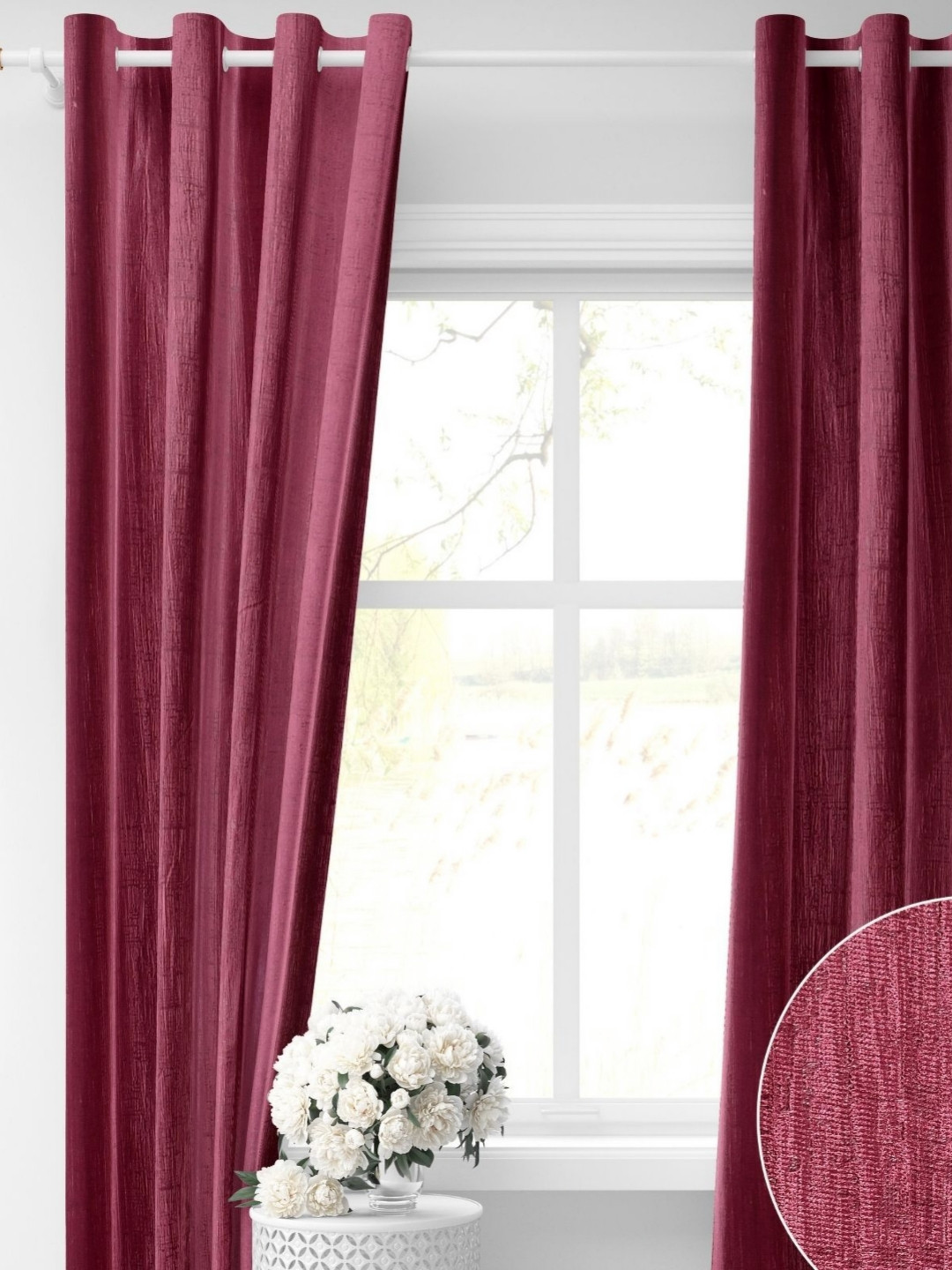 GEET CREATIONS Violet Room Darkening Long Door Curtain