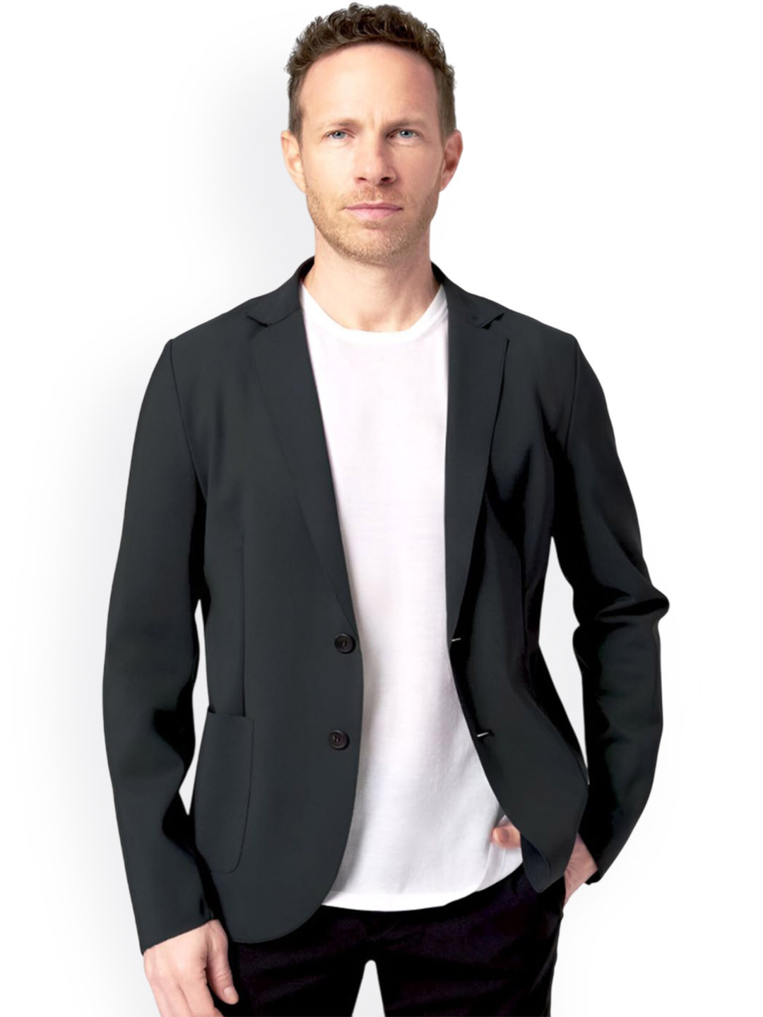 Zargnut Notched Lapel Cotton Single Breasted Blazer