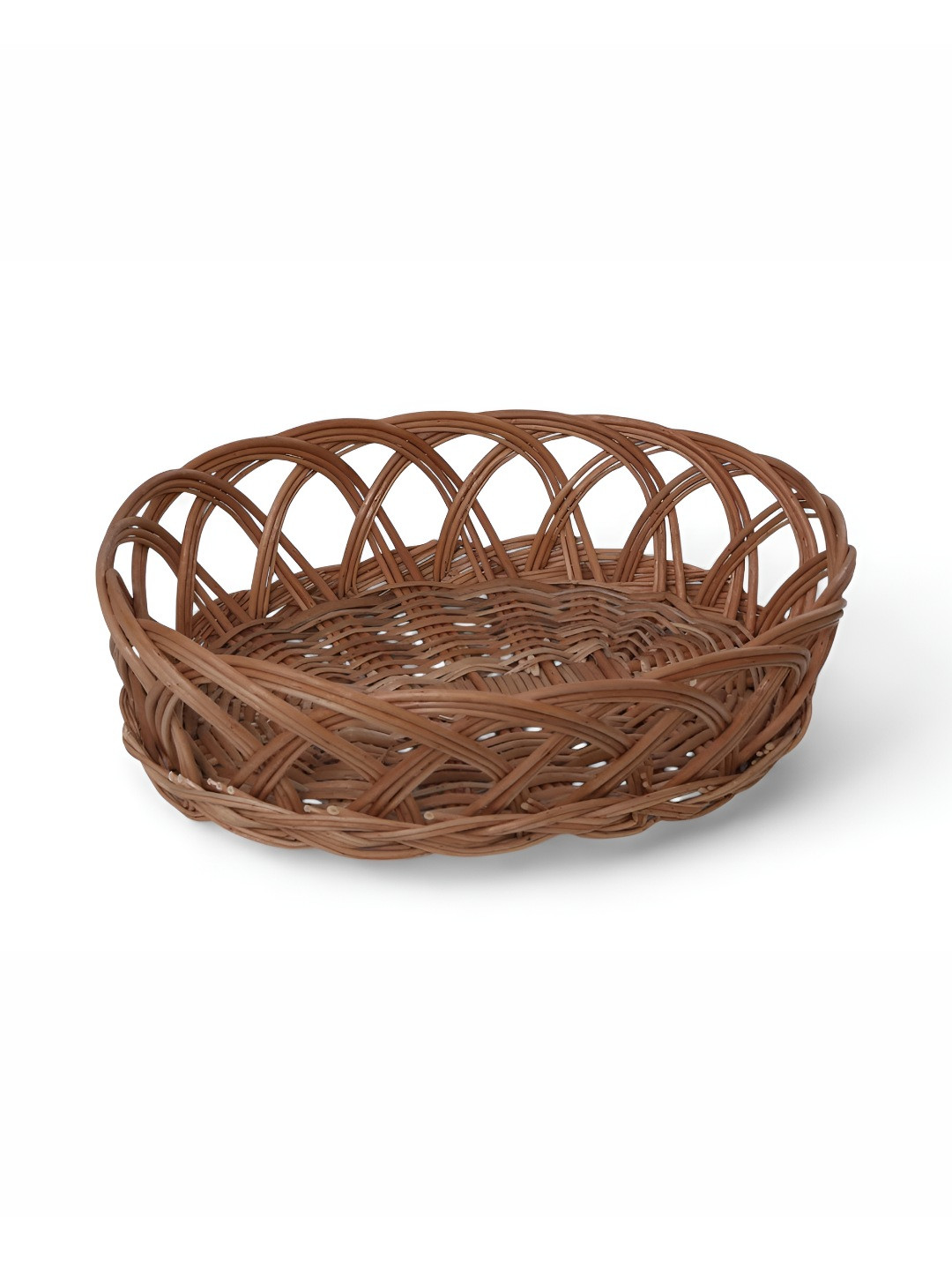 Rustic Rituals Brown Bamboo Hand-Painted Bread Basket