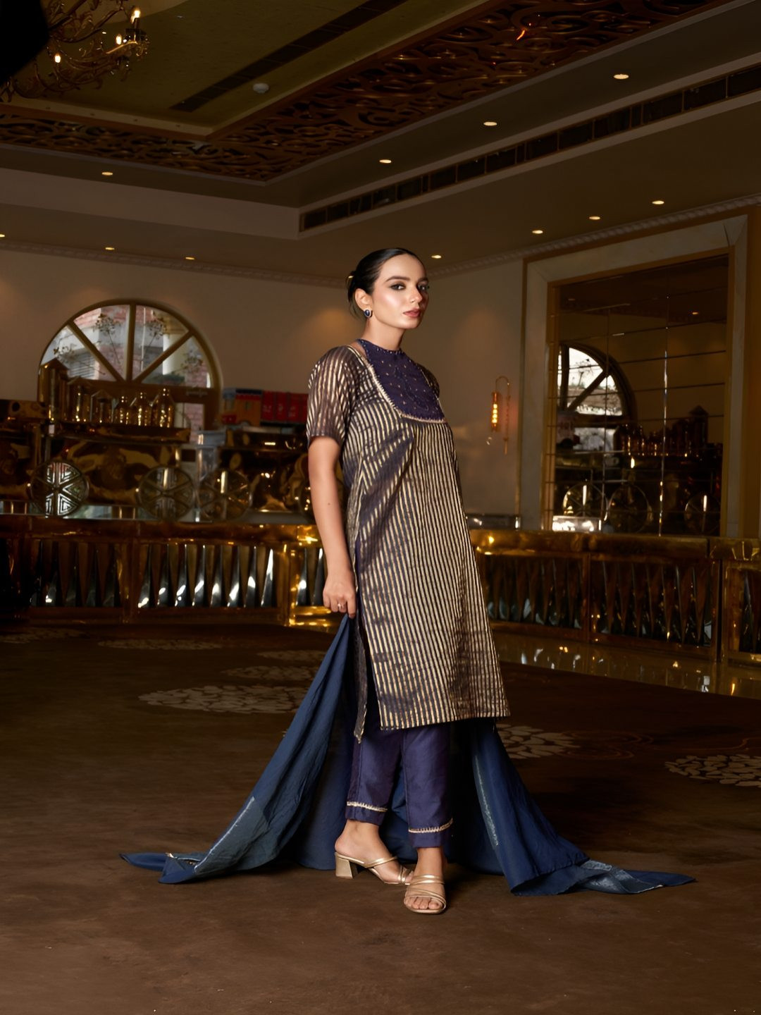 Undyed Women Chikankari Work Kurta with Trousers & With Dupatta