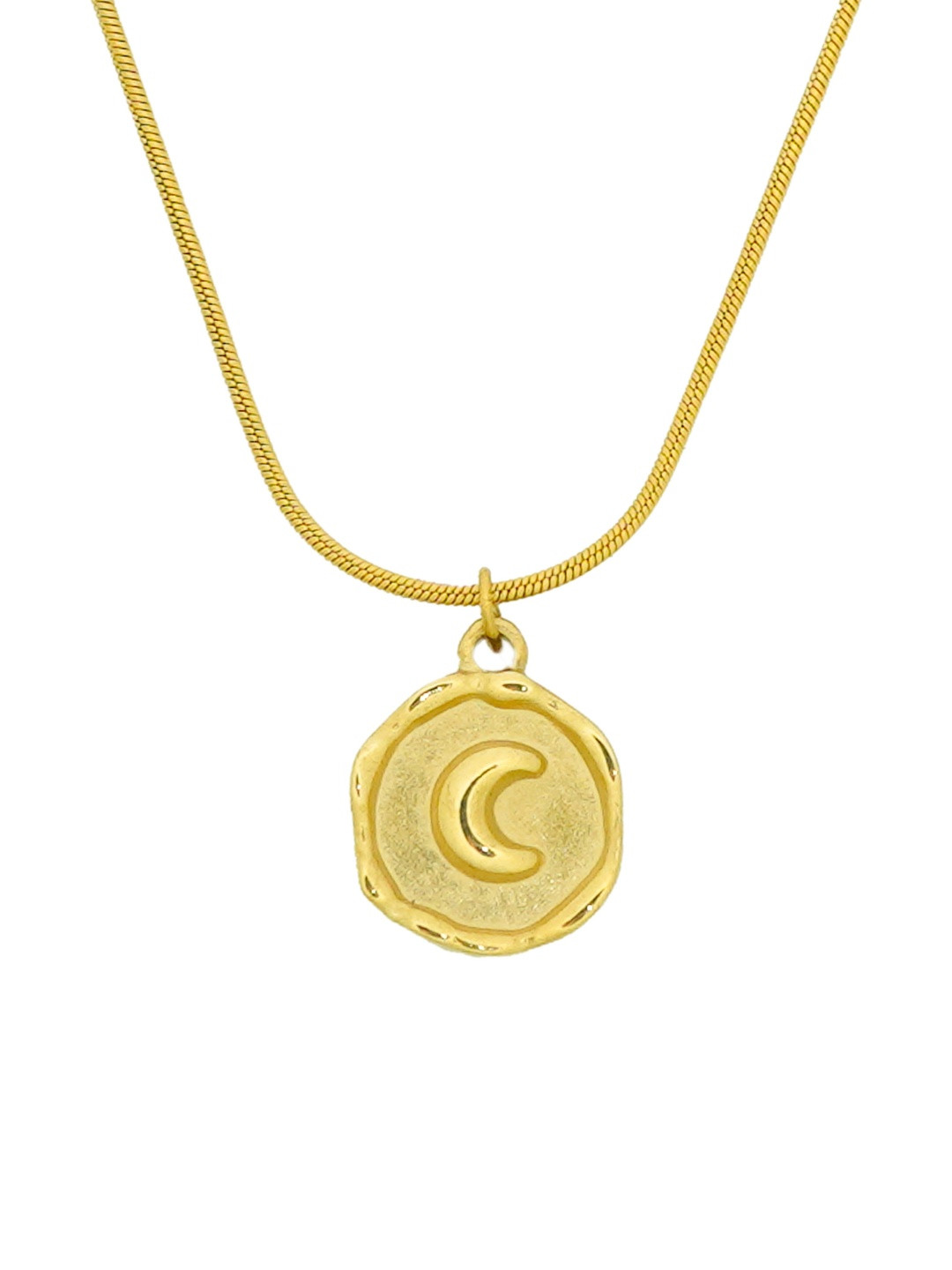 INTERSTELLAR Gold-Plated alf Moon Circular Pendant With Chain