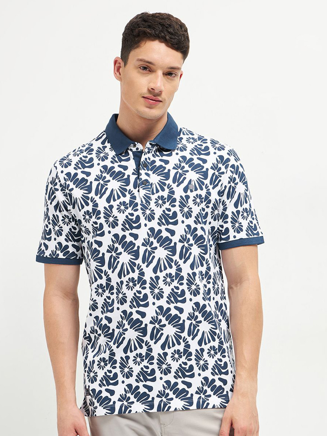 OTTO Floral Printed Polo Collar T-Shirt