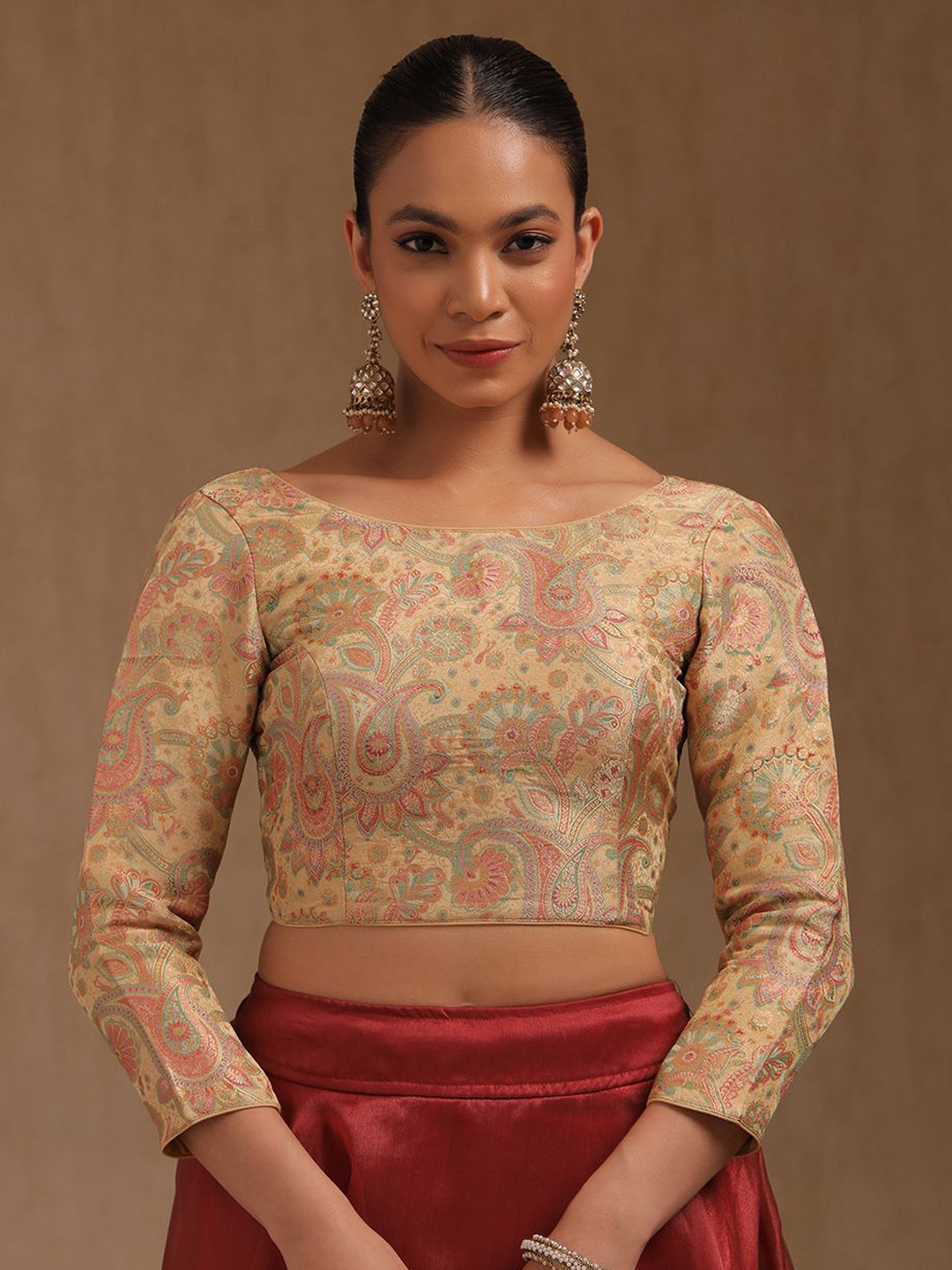 Soch Printed Padded Saree Blouse