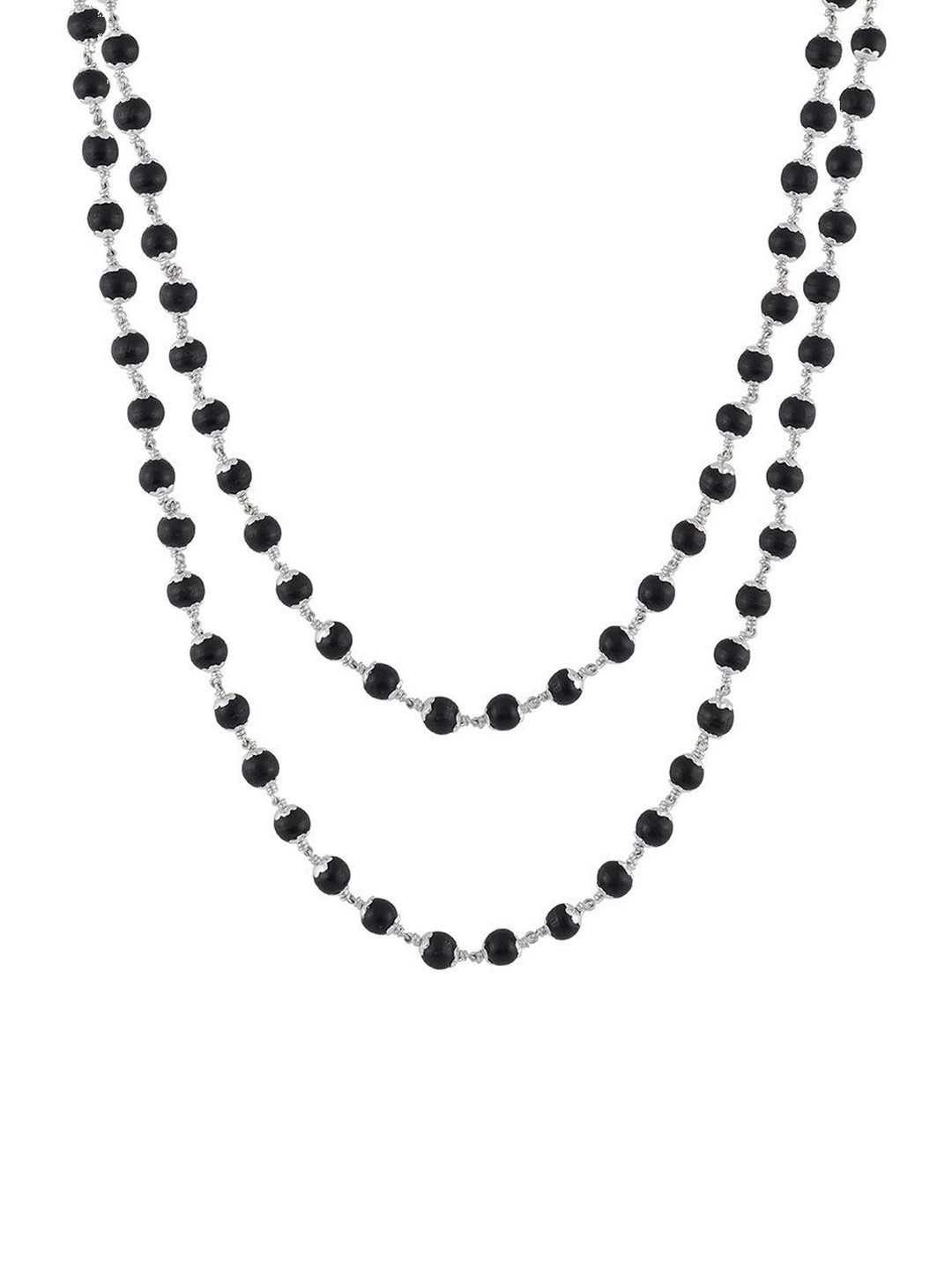 Uniqon Women Layered Moti Karungali Beads Mala Chain