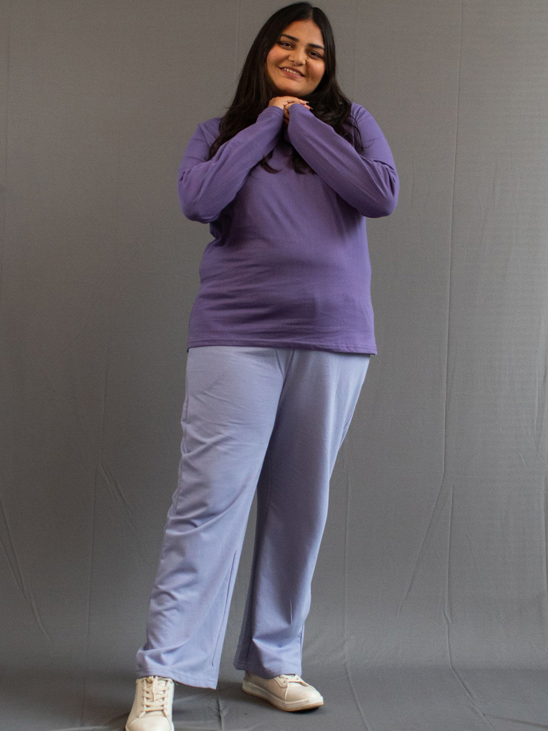 GlamZei Women 100% Cotton All Day Relaxed Fit Trousers