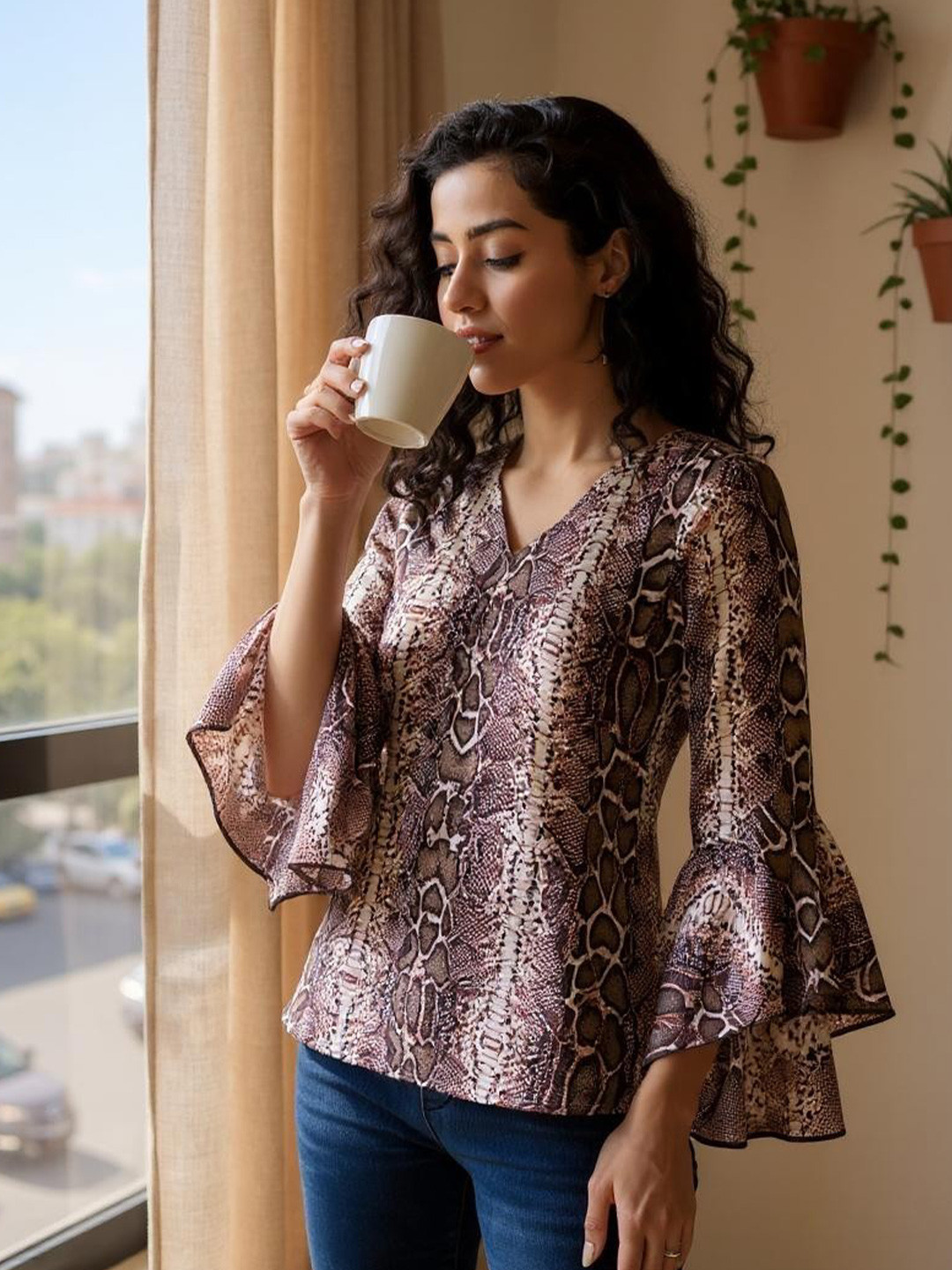 INUKA Animal Print Top