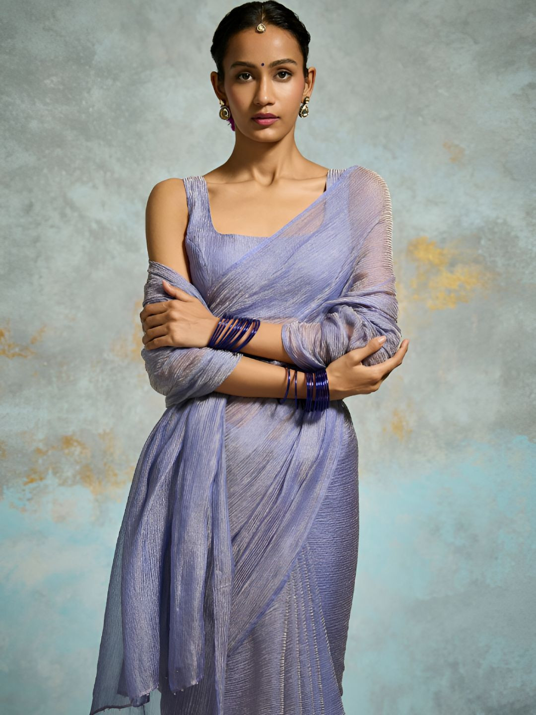 Dressfolk Tissue Saree with Blouse Piece
