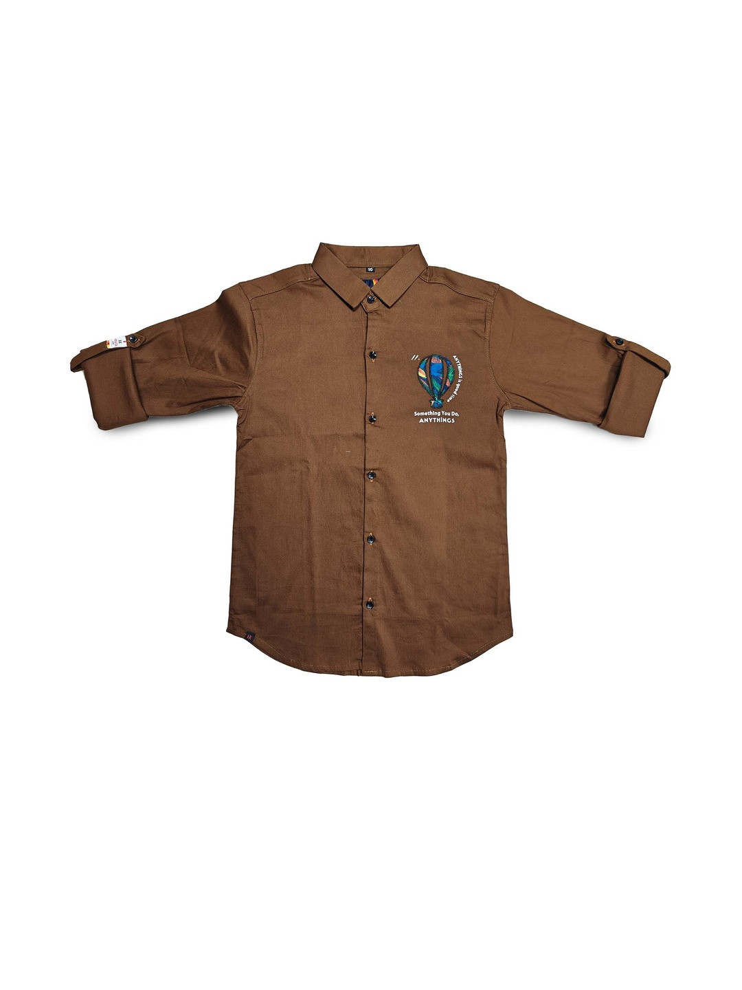 Havok kids Boys Brown Solid Polycotton Party Shirts
