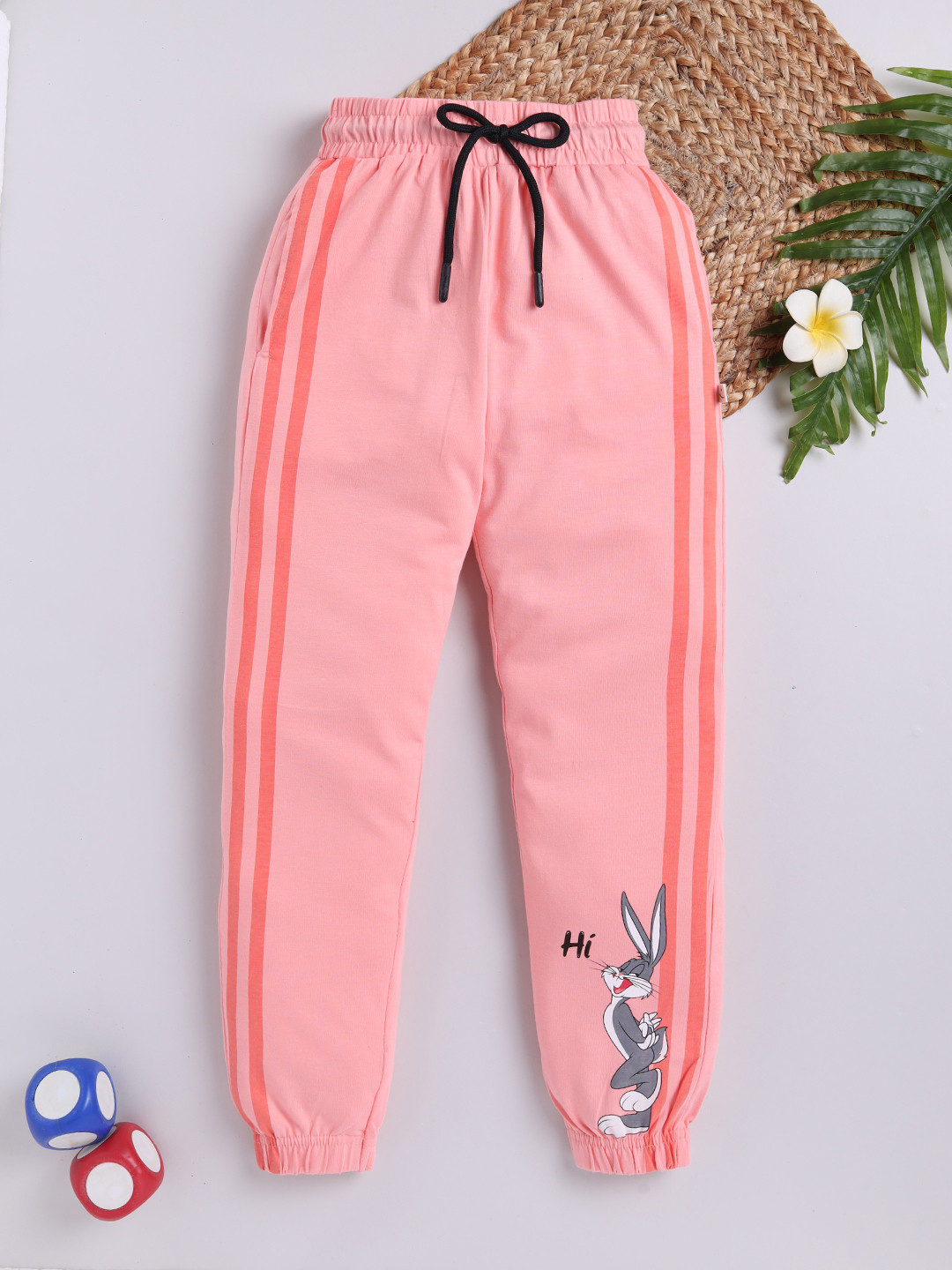 Happy Faces Boys Looney Tunes Print Pleated Pure Cotton Joggers