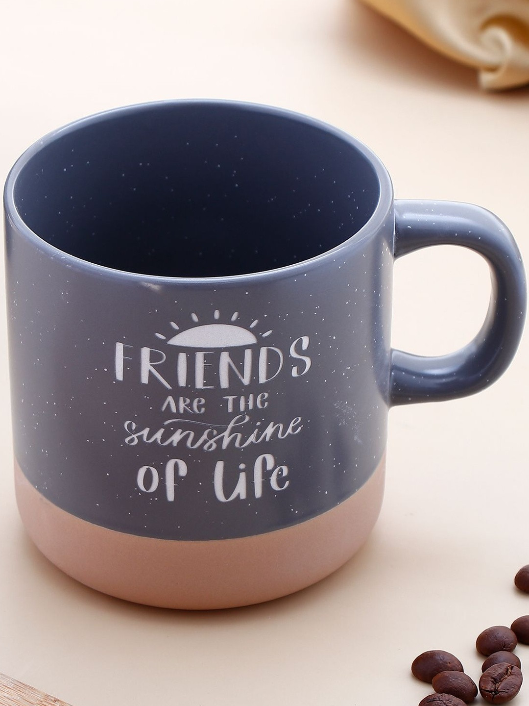 Archies  Ceramic Grey Text Print Sunshine Of Life Quoted Cork Base Mug