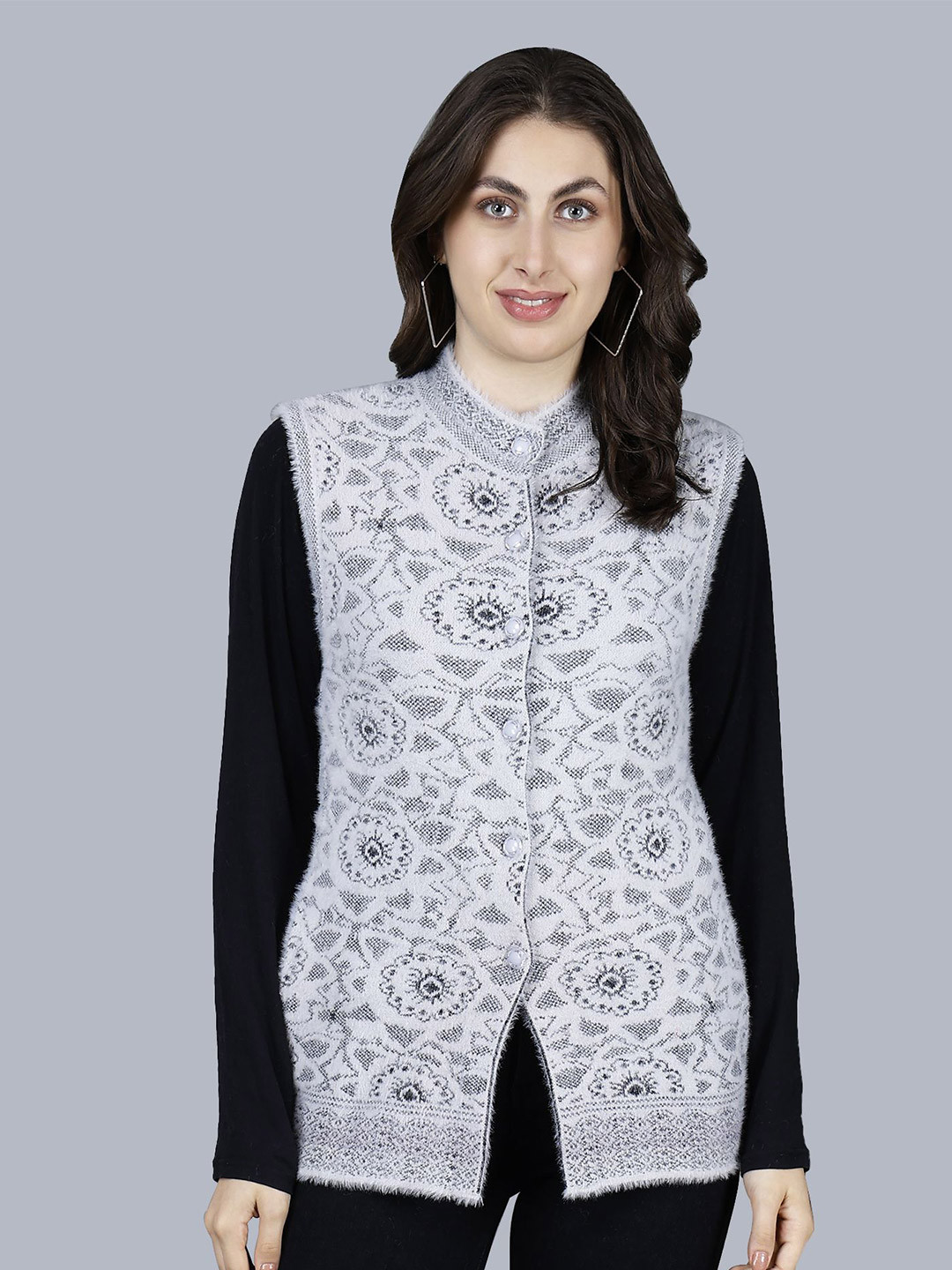 Chatanya Floral Printed Sleevesless Cardigan