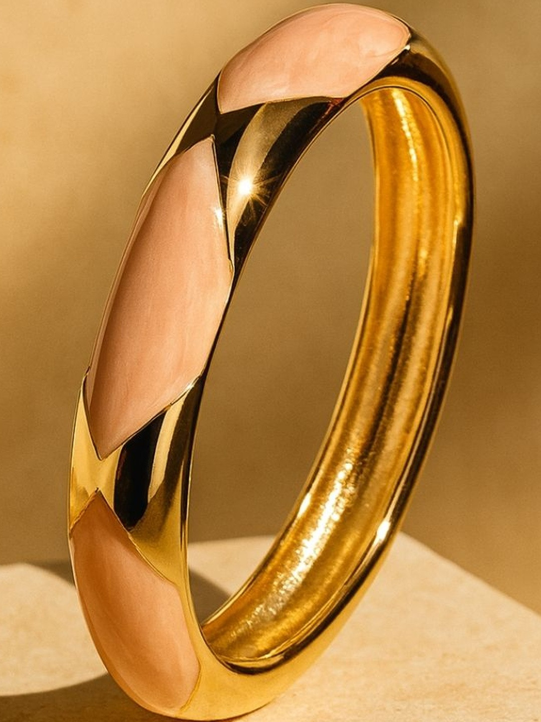 RaasRani Women Gold-Plated Enamel Cuff Bracelet