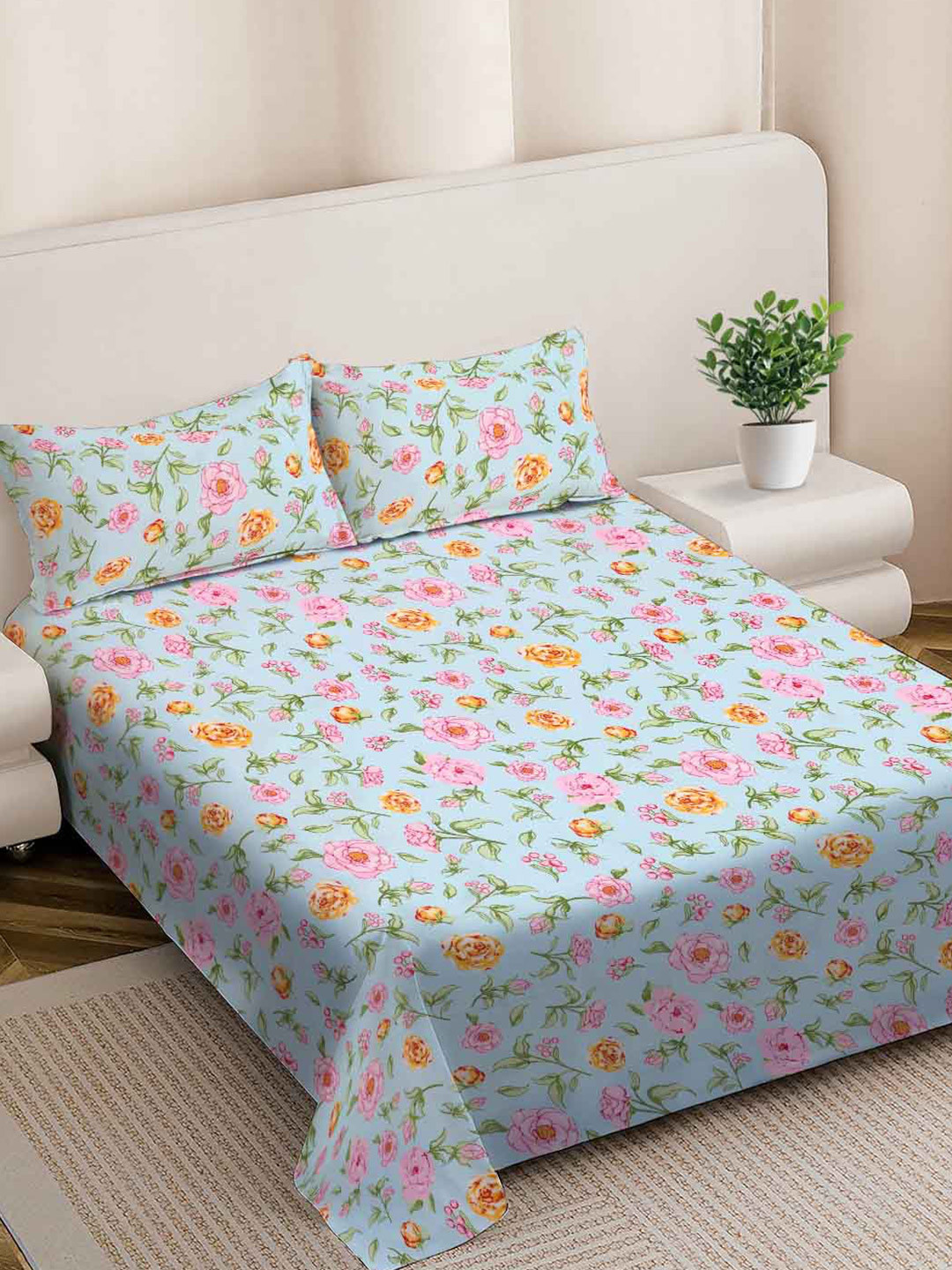 Myntra Elegant Homes 300 TC Polycotton King Bedsheets