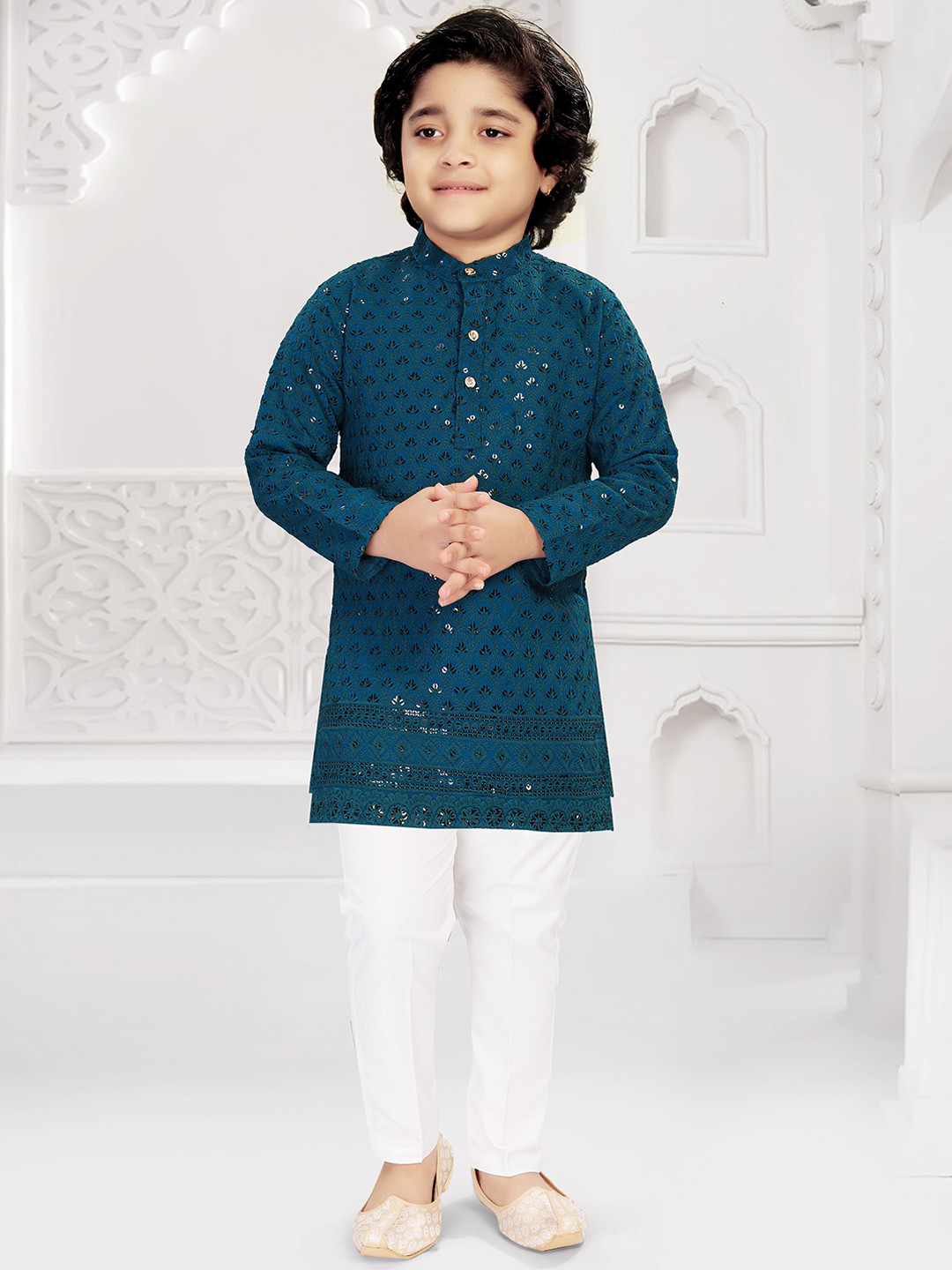 INZORA Boys Ethnic Motifs Kurta with Pyjamas