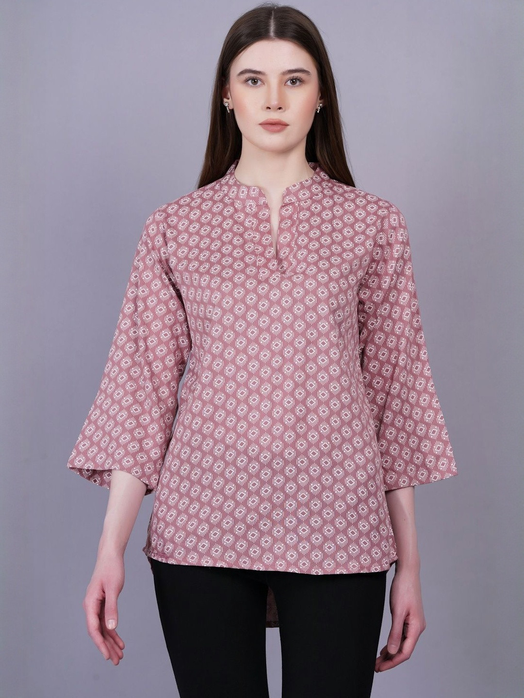 Jyoti Women Onion Rayon Ekat Mandrain Color Tunic