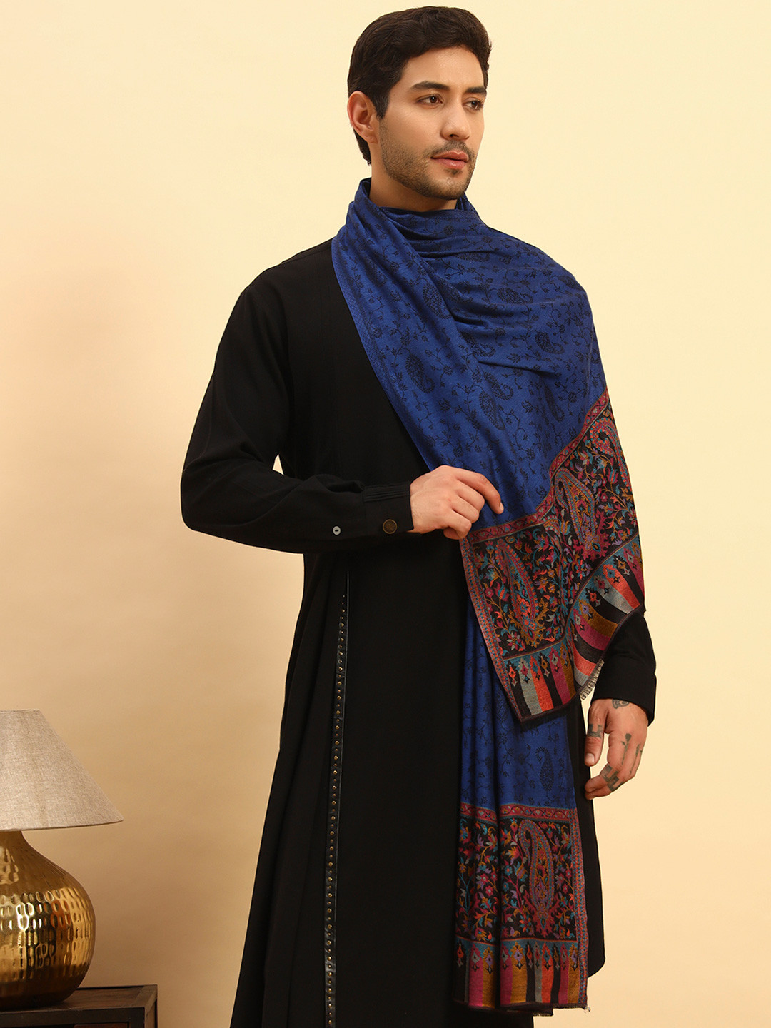 Pashmoda Woven Design Gulpari Kaani Medium Woollen Shawl