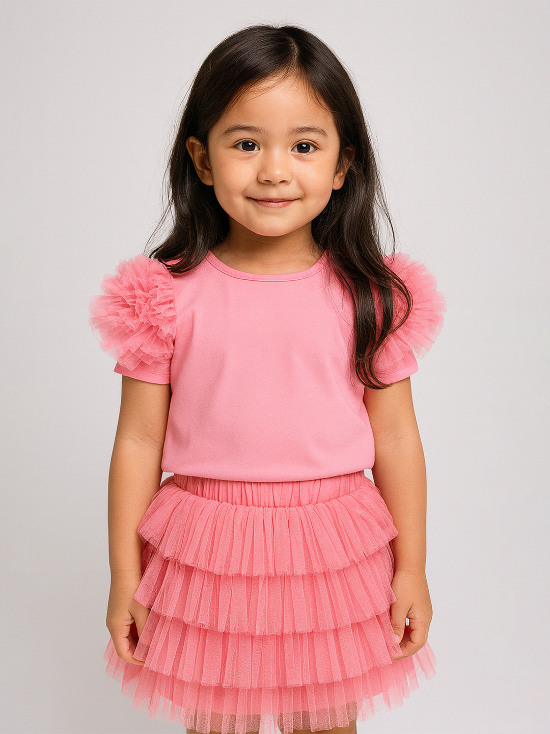 KidsDew Girls Pink Ruffle Clothing Set