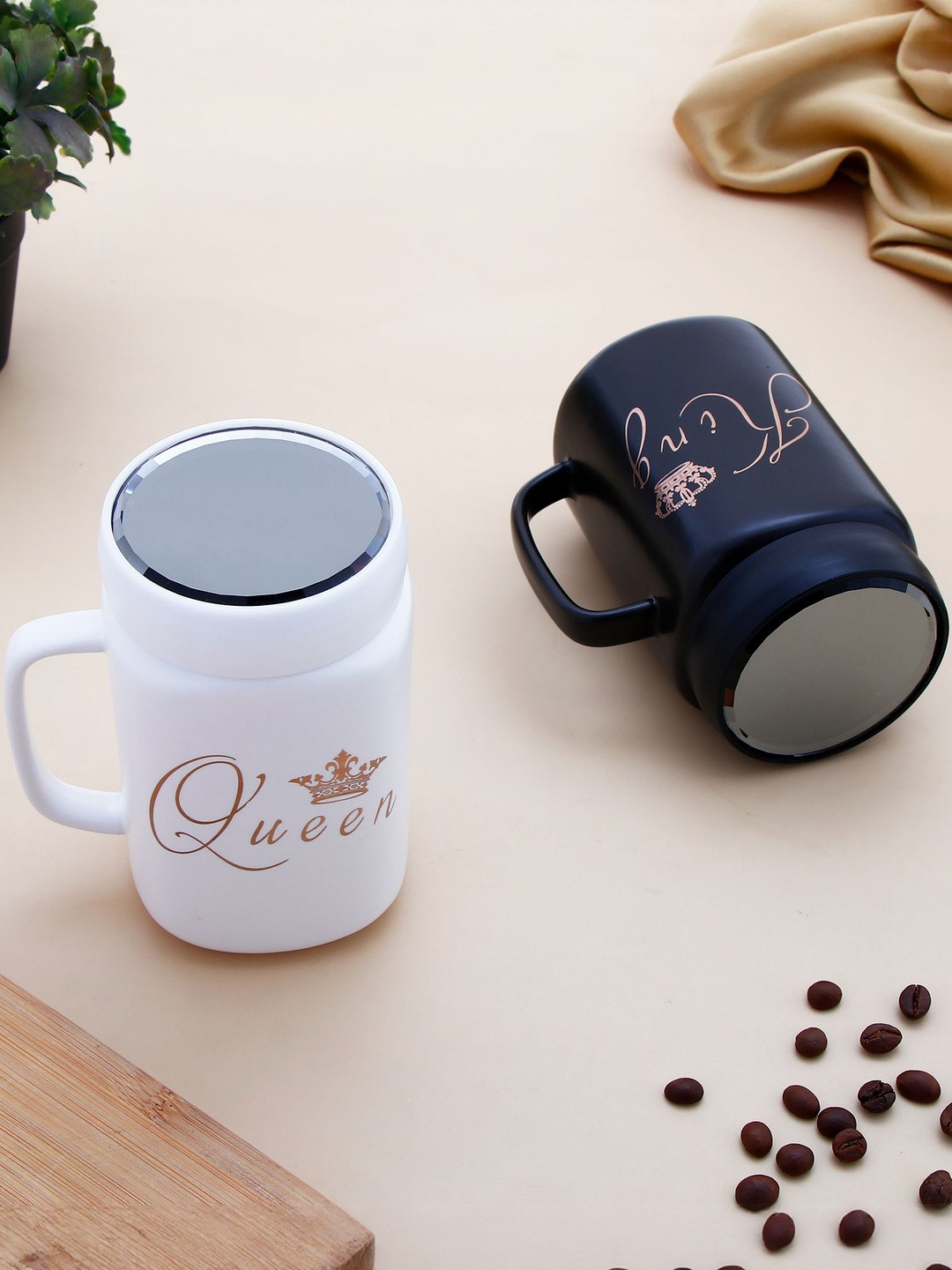 Archies Multicoloured Set Of 2 King & Queen Quoted Couple Tumbler