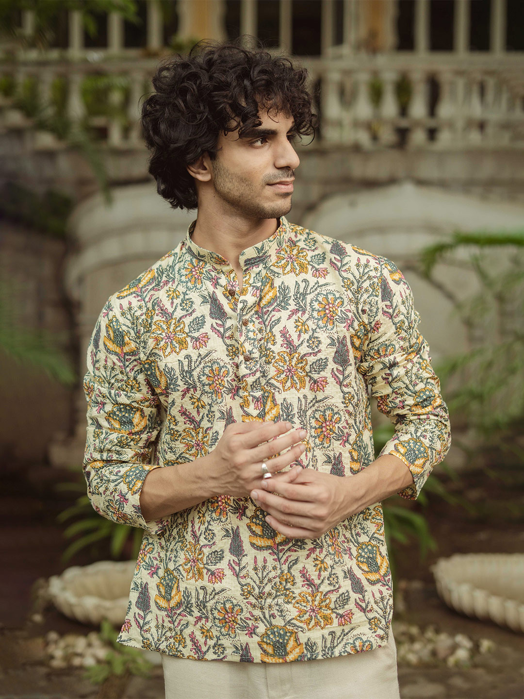 Shasak Men Ethnic Motifs Printed Cotton Short Kurti